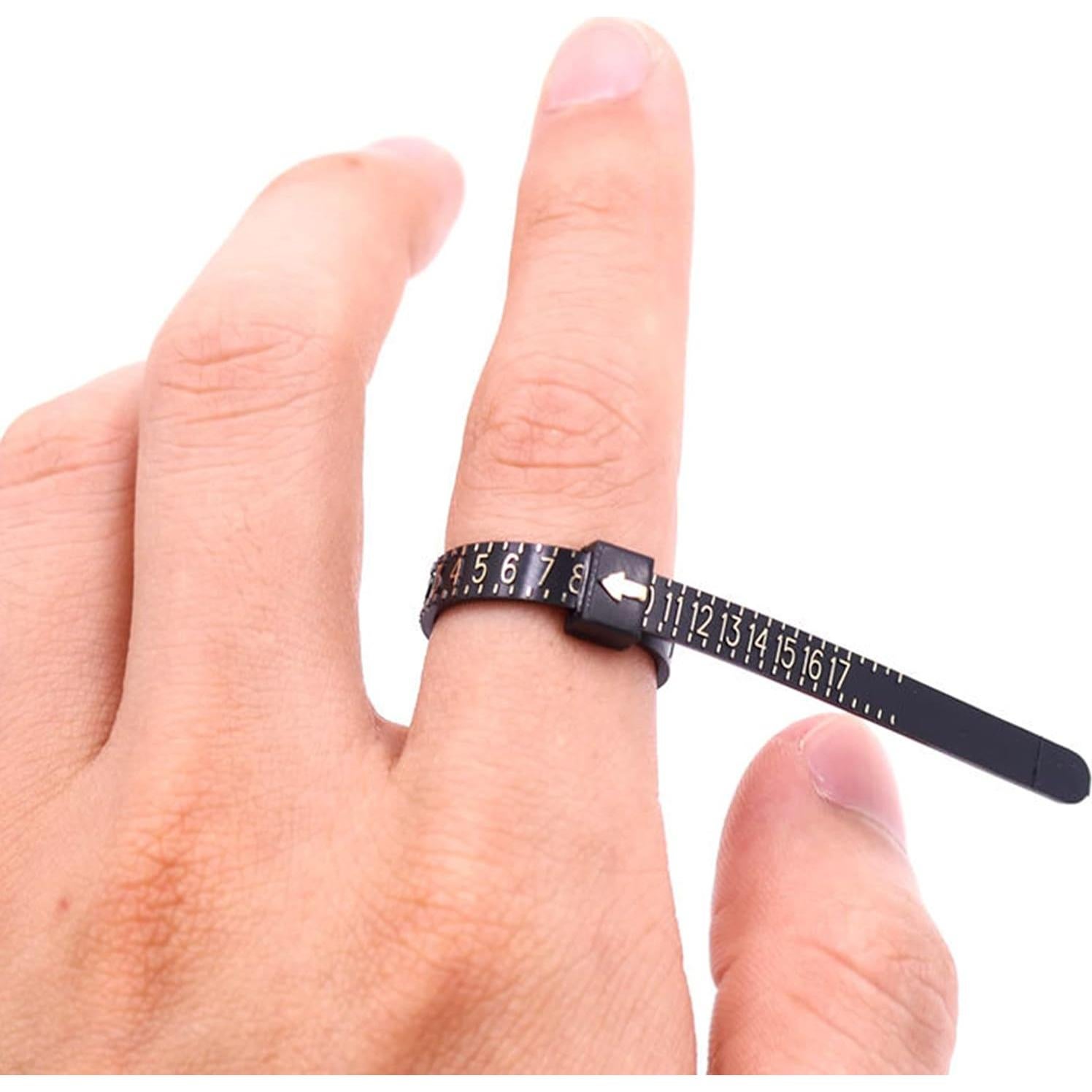 2 PCS 1-17 USA Plastic Ring Sizer Measuring Set Gauge Measure Tool Finger Measurer Jewelry Sizing Tools Reusable Finger Ring Sizer for Women/Men and Kids