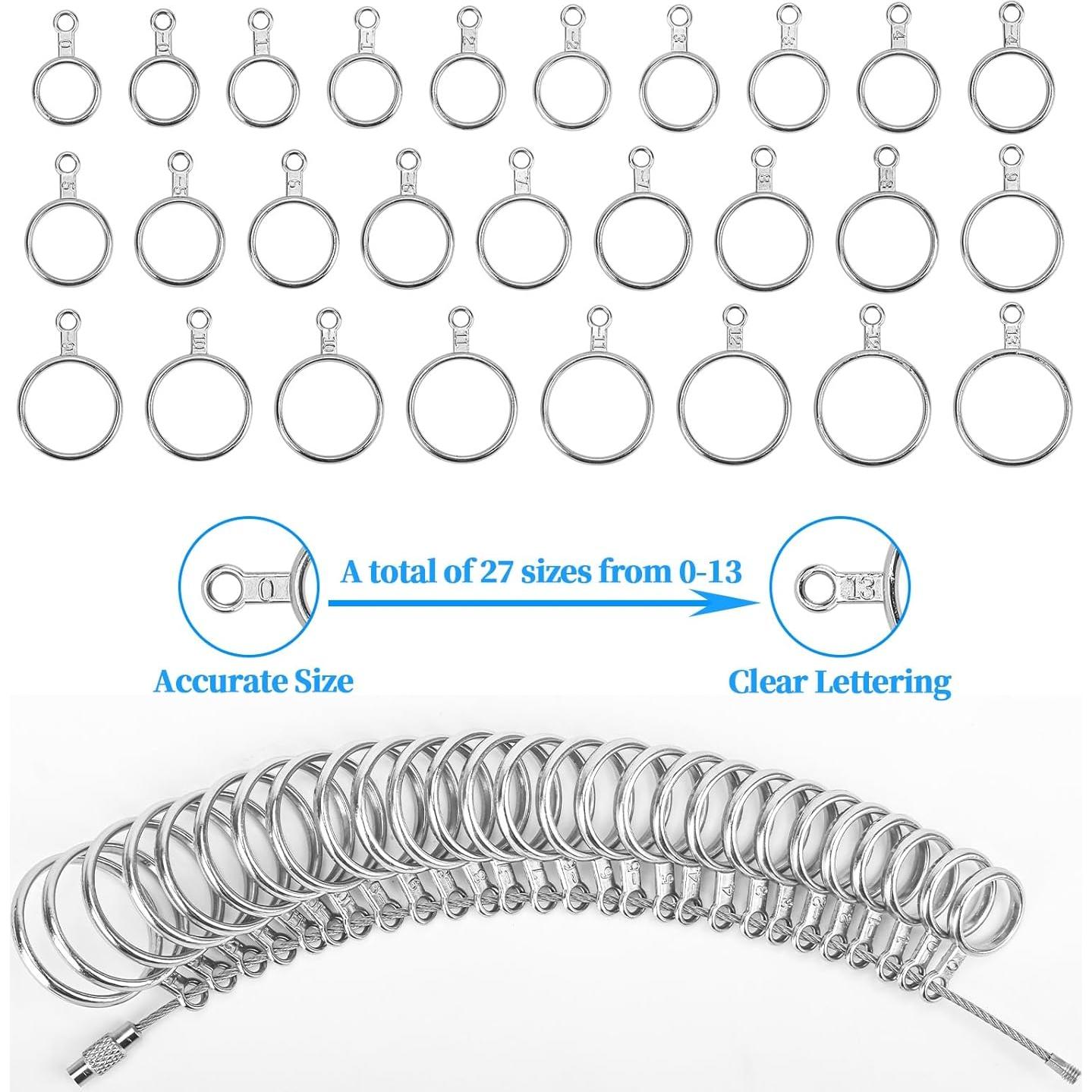 Kit de Medición de Tamaño de Anillo Auckyeer 27 Pcs con Cinta