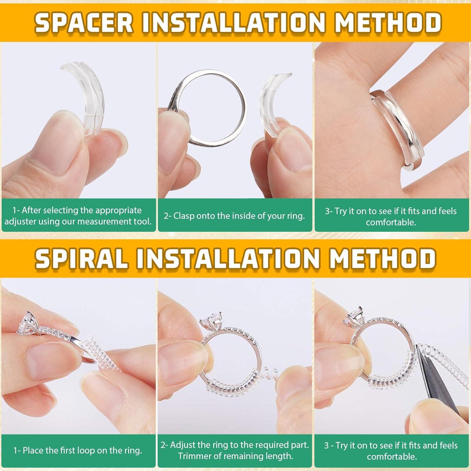 Ajustadores de Talla de Anillos Coopache 14PCS Silicona Transparente