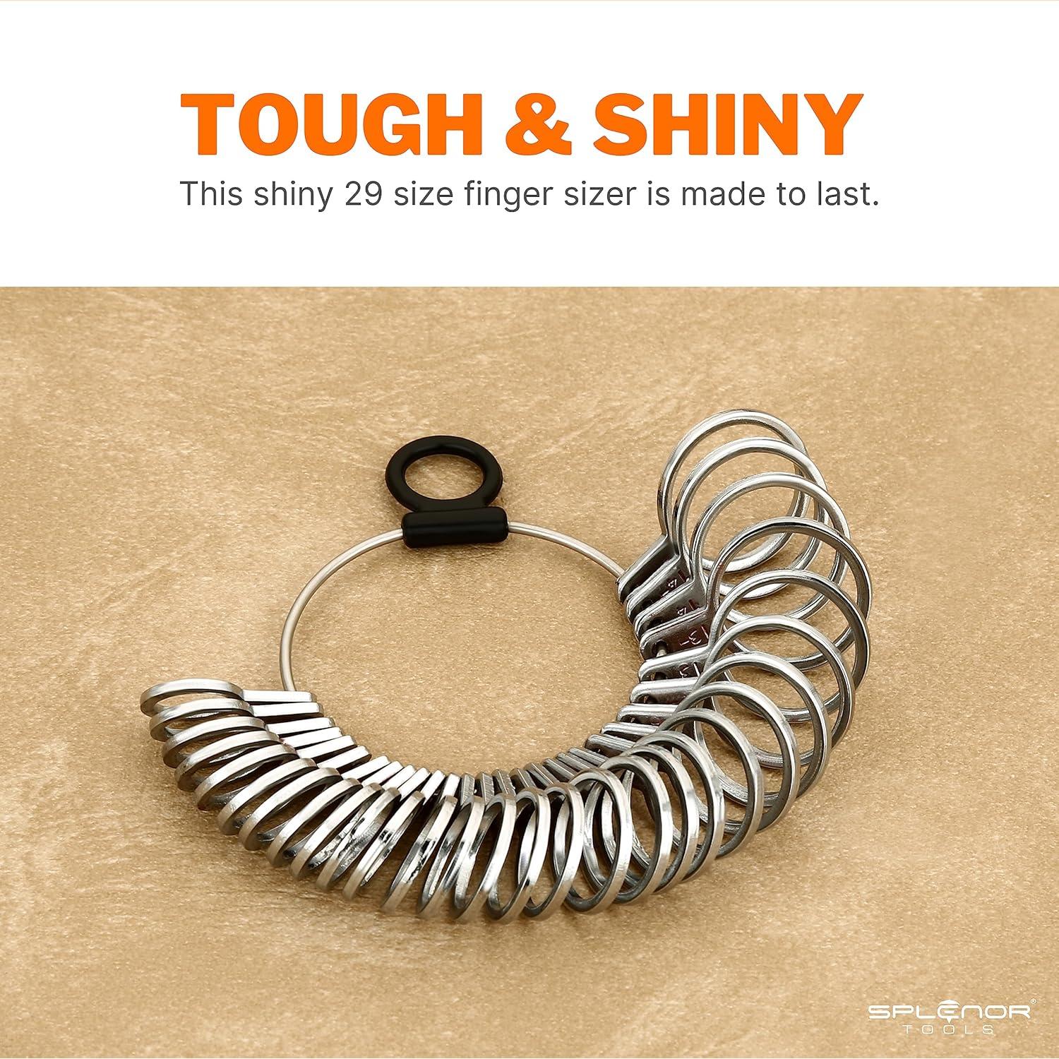 Herramienta de Medición de Dedos Splenor - 29 Anillos de Acero