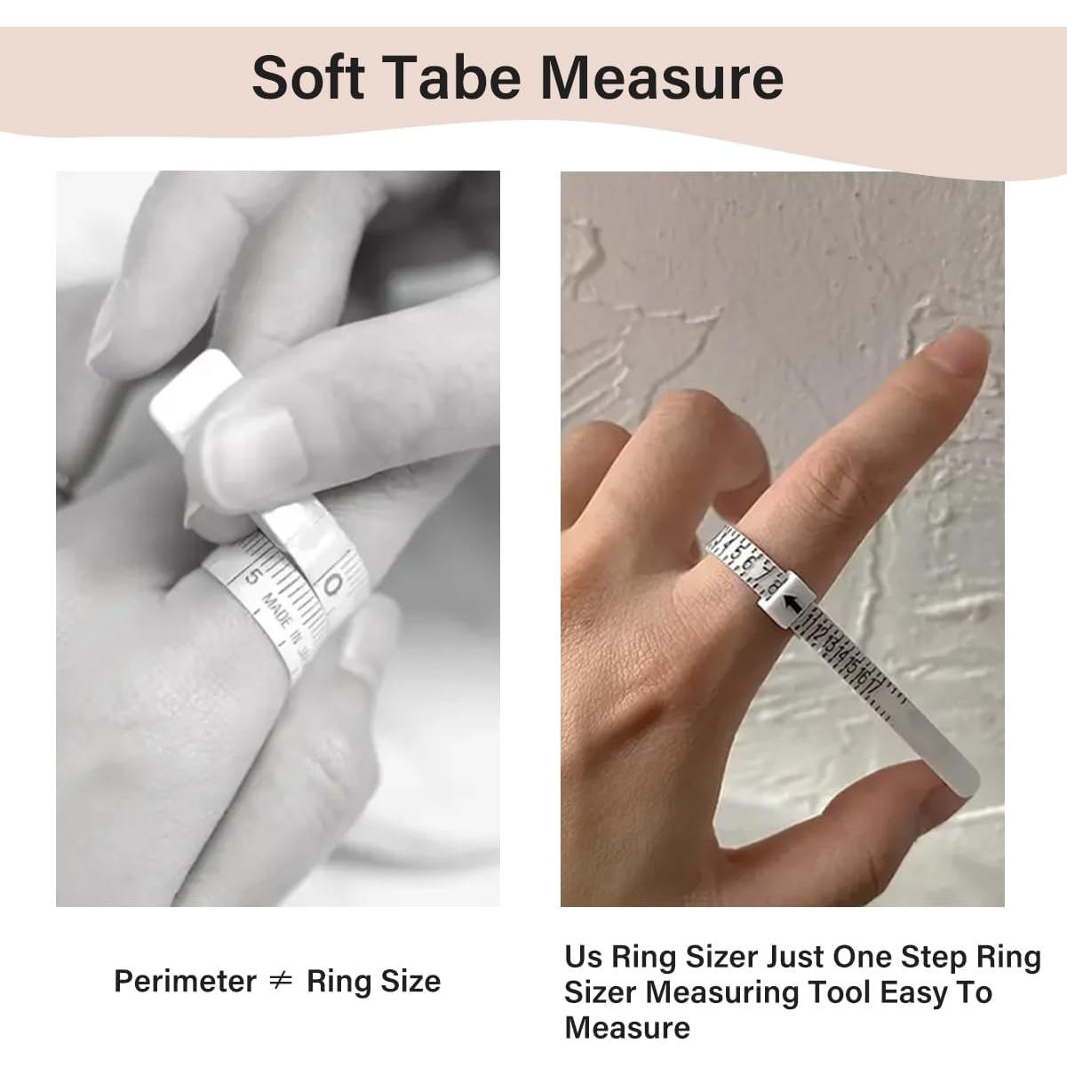 Medidor de Tamaño de Anillo HNZGYB con Lupa - Negro