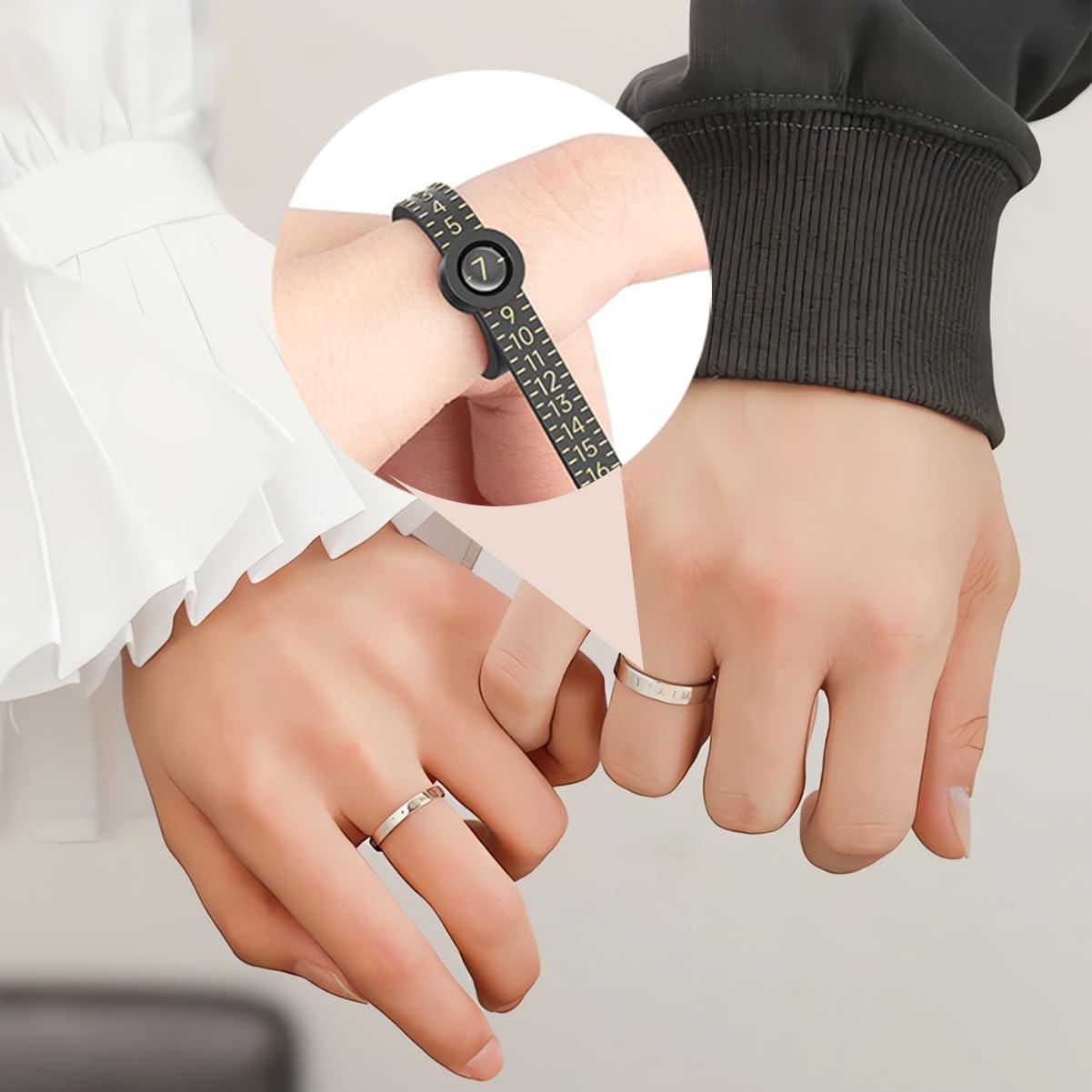 Medidor de Tamaño de Anillo HNZGYB con Lupa - Negro