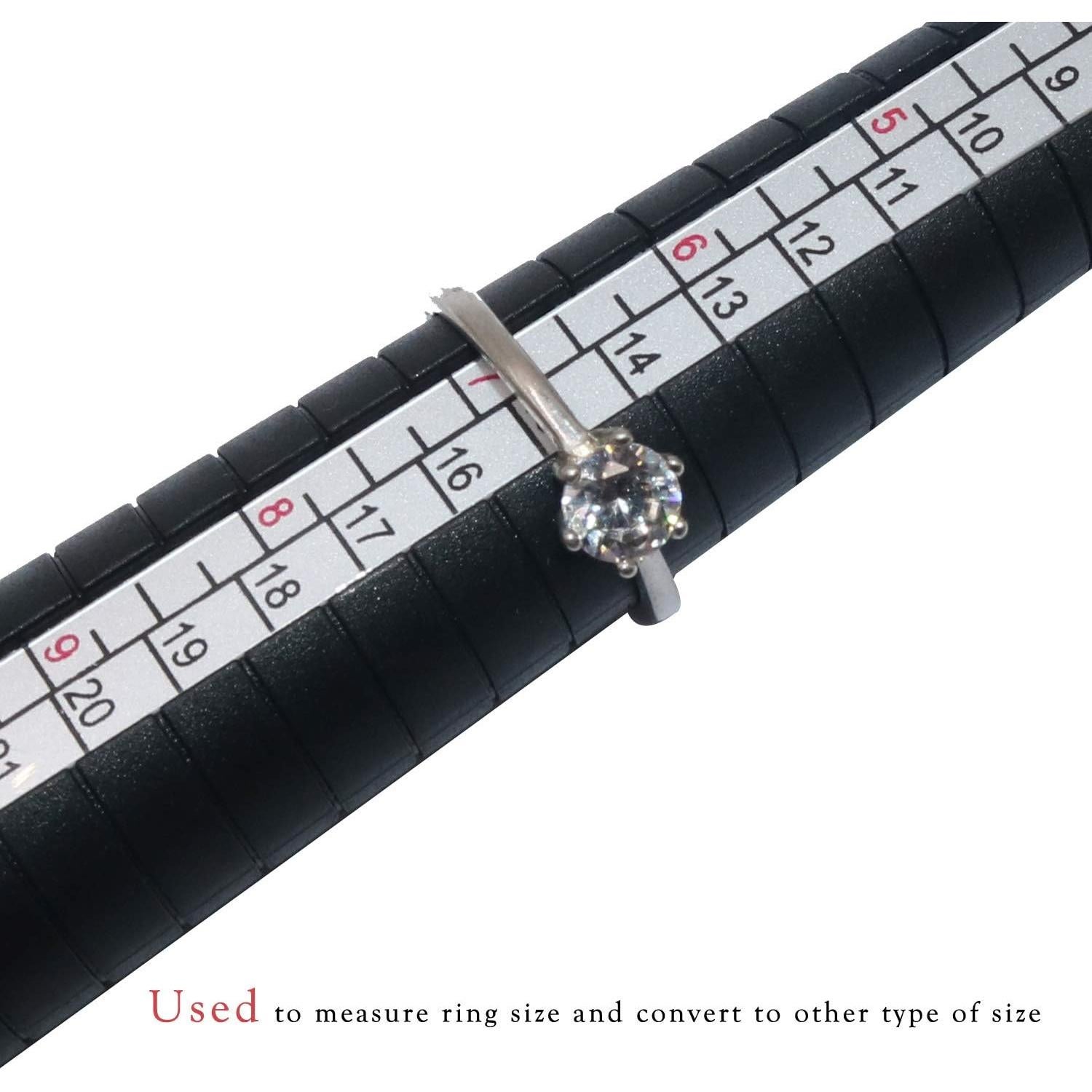 Medidor de Tamaño de Anillo PHYHOO Stick Negro Plástico