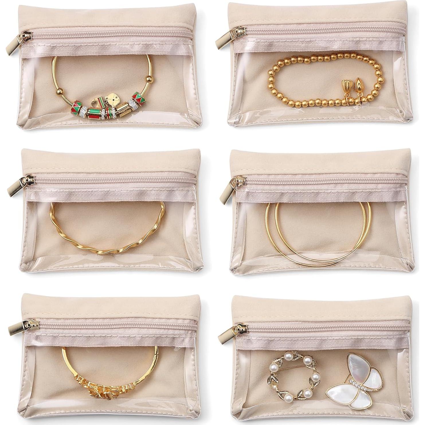 Bolsas de Joyería Vlando 6 Pcs Terciopelo Transparente