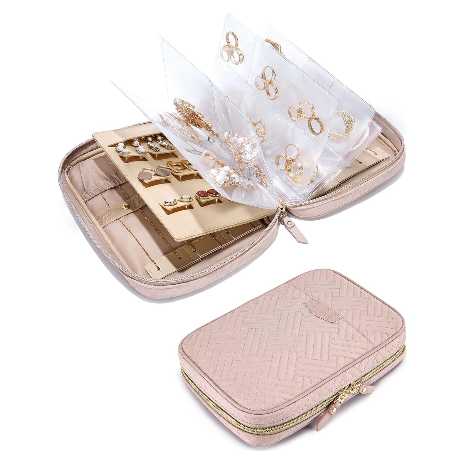 Organizador de Joyería de Viaje BAGSMART Rosa 24.4x5.1x17cm