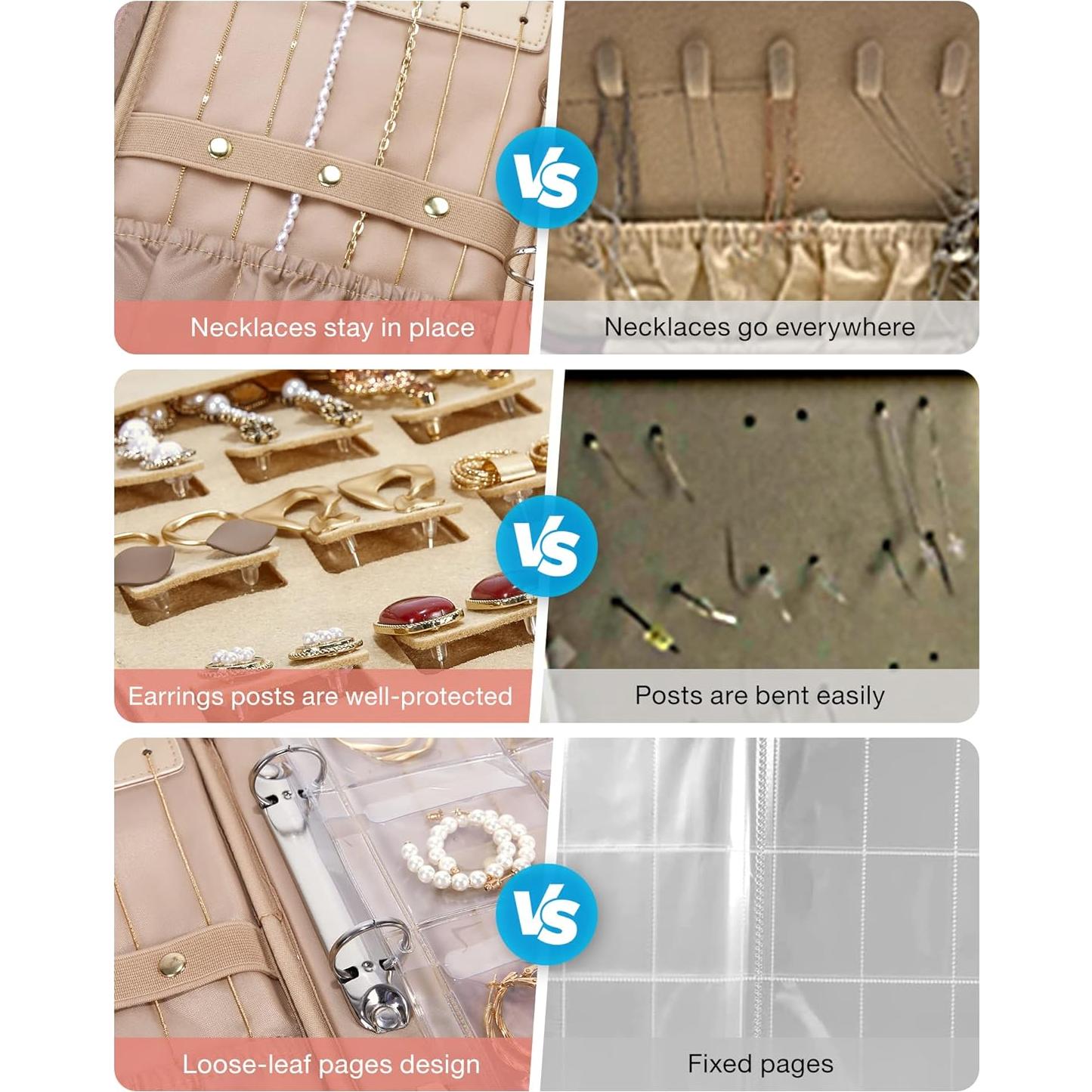 Organizador de Joyería de Viaje BAGSMART Rosa 24.4x5.1x17cm