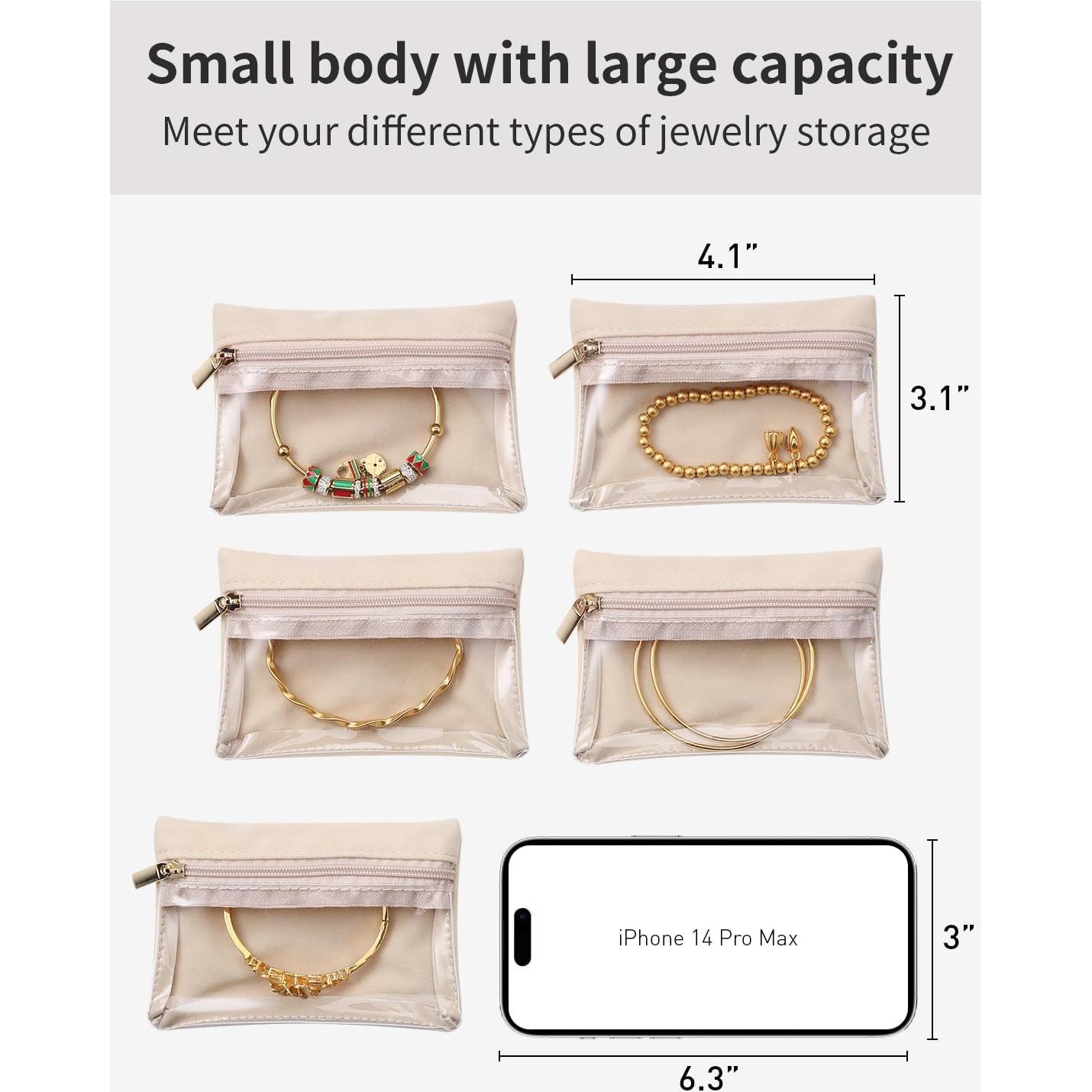 Bolsas de Joyería Vlando - 12 Piezas de Terciopelo Transparente