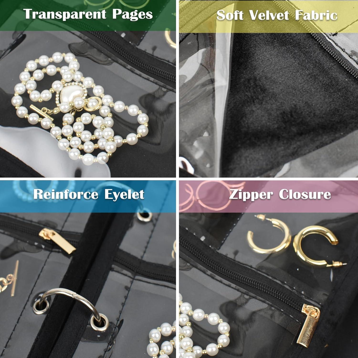 Organizador de Joyería de Viaje LingLingo Negro Impermeable