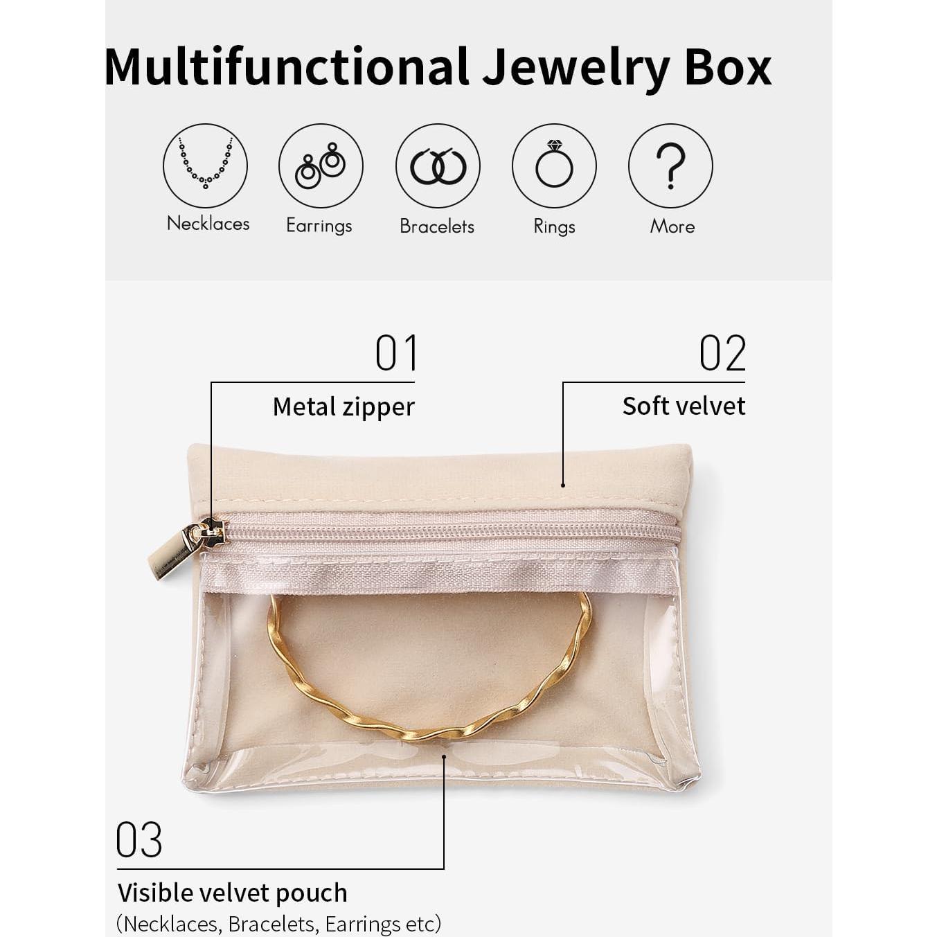 Organizador de Joyería de Viaje Vlando 6 Piezas Terciopelo