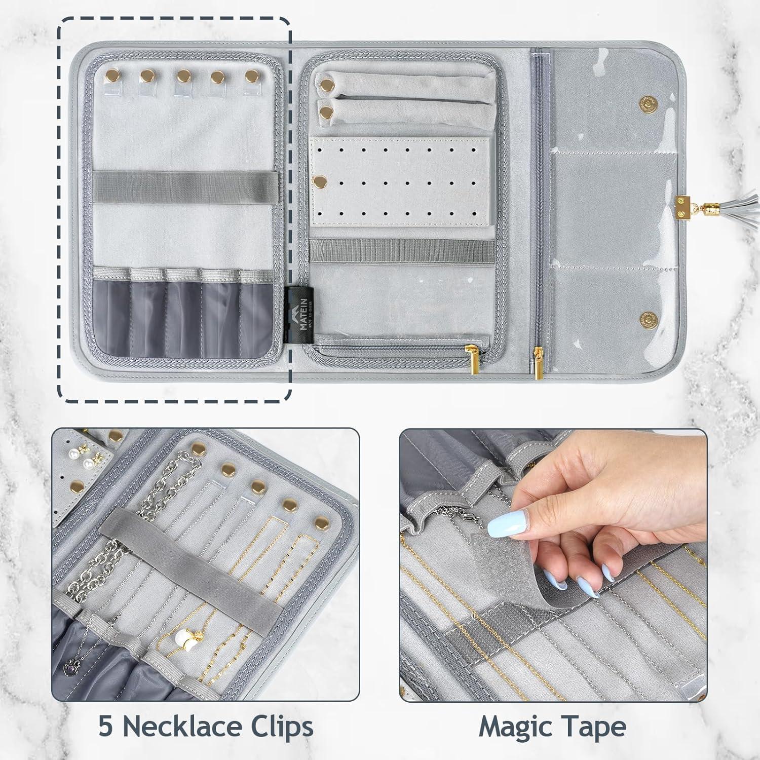 Organizador de Joyería MATEIN Gris, Estuche Portátil Impermeable