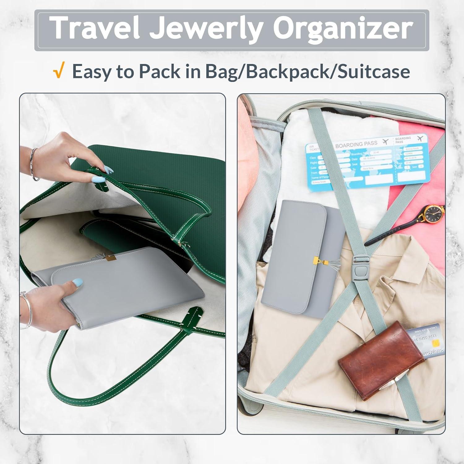 Organizador de Joyería MATEIN Gris, Estuche Portátil Impermeable