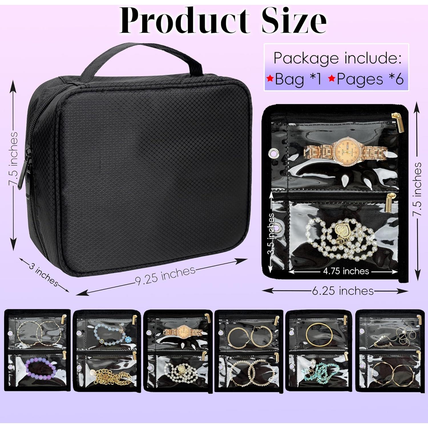 Organizador de Joyería de Viaje LingLingo Negro 24 Bolsitas