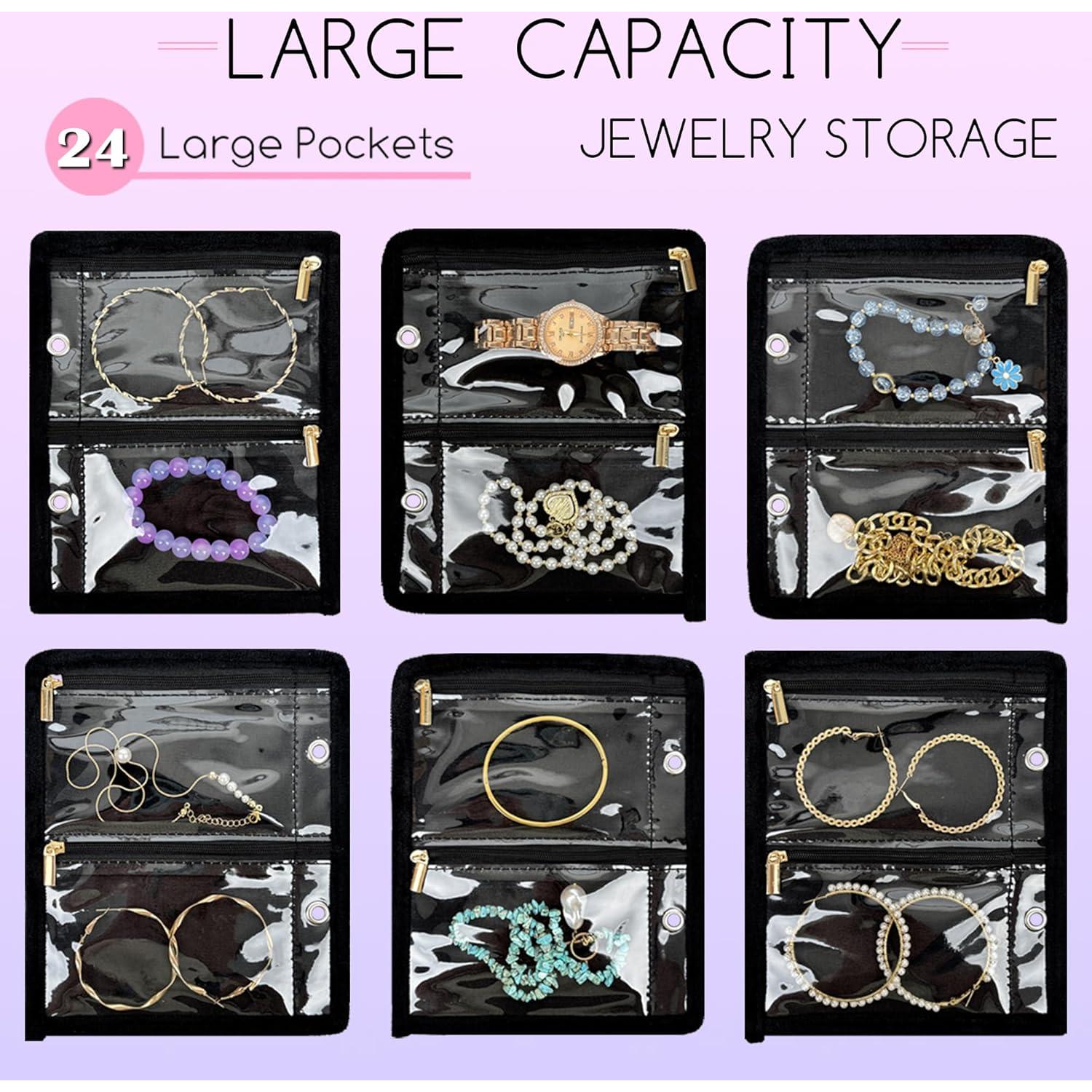 Organizador de Joyería de Viaje LingLingo Negro 24 Bolsitas