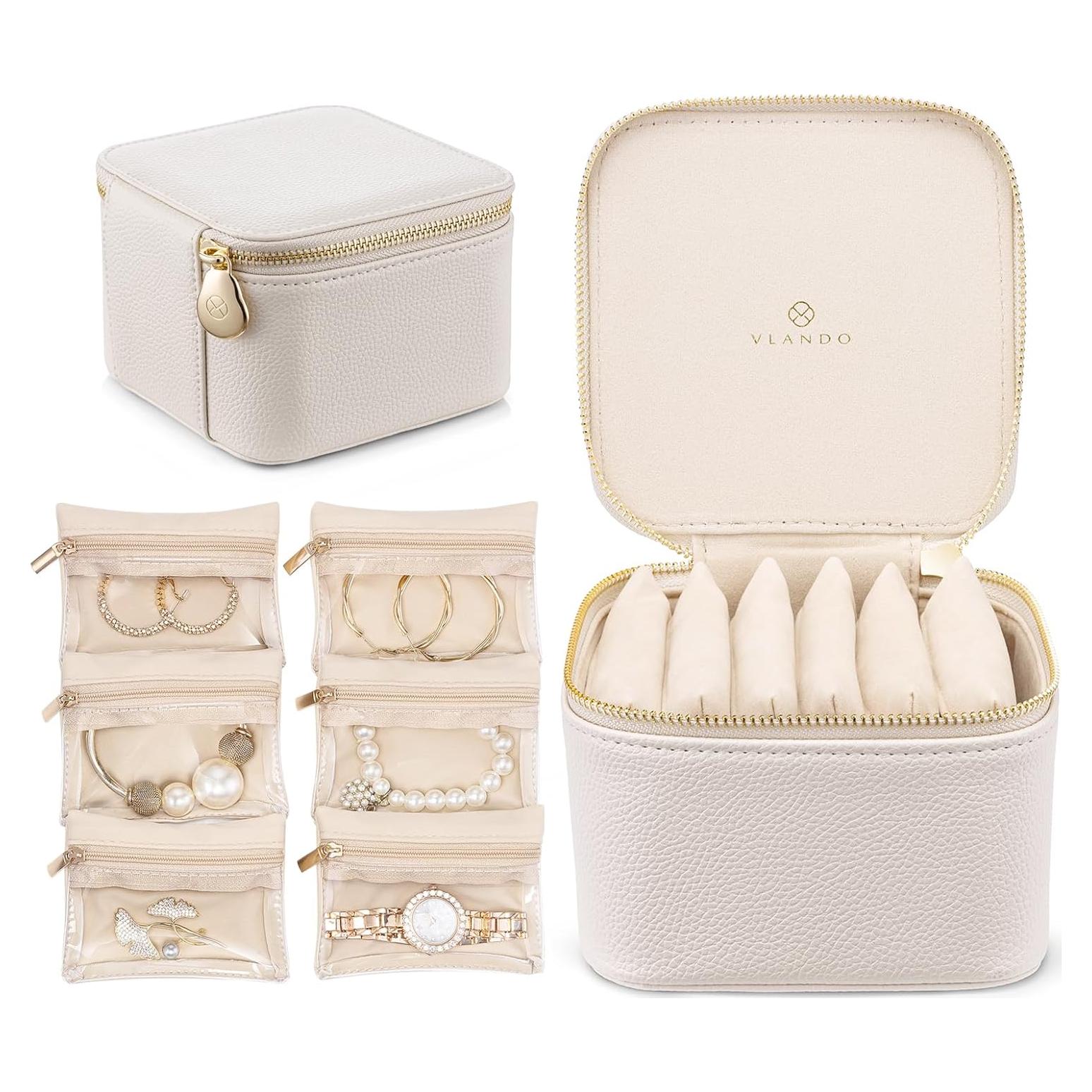 Organizador de Joyas de Viaje Vlando - 6 Bolsillos Terciopelo