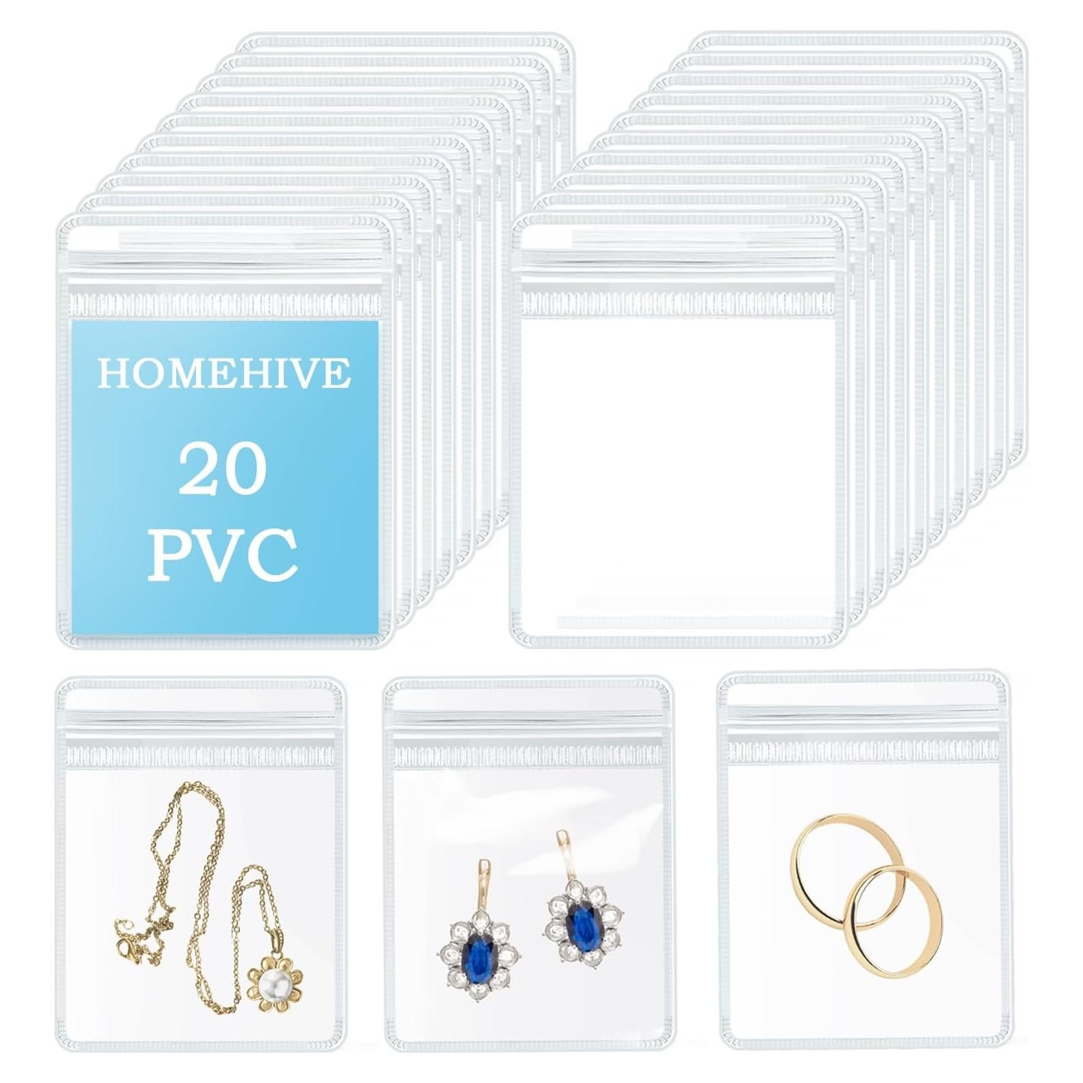 Bolsas de Joyería Transparente HOMEHIVE 20 Pcs Antioxidante
