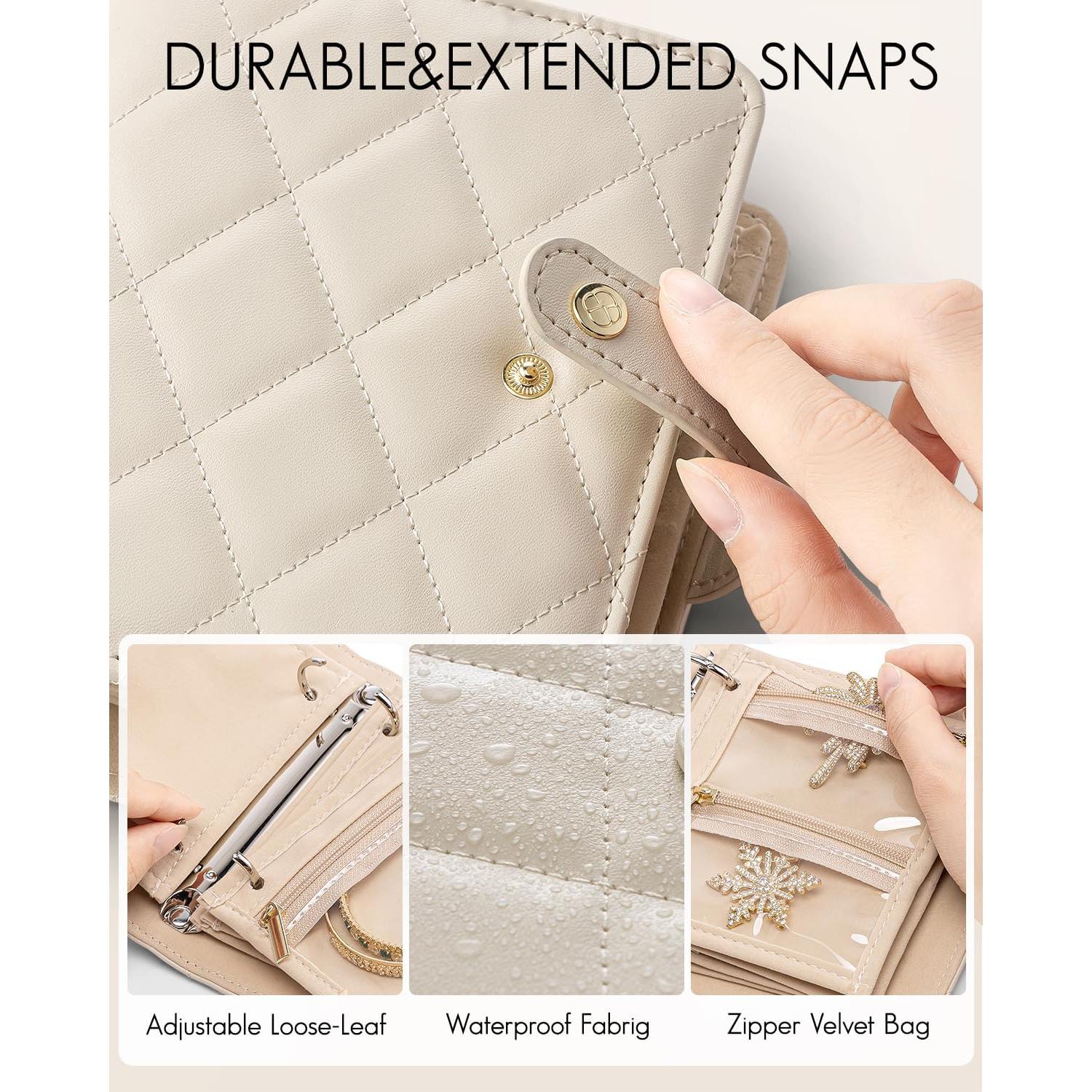 Organizador de Joyería de Viaje Vlando Crema Blanca 13.5x14.2cm