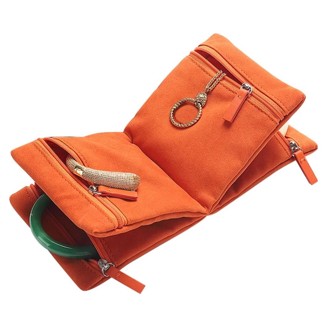 Bolsa Organizadora de Joyas Kelendle Naranja Plegable 11.5x11.5x5cm