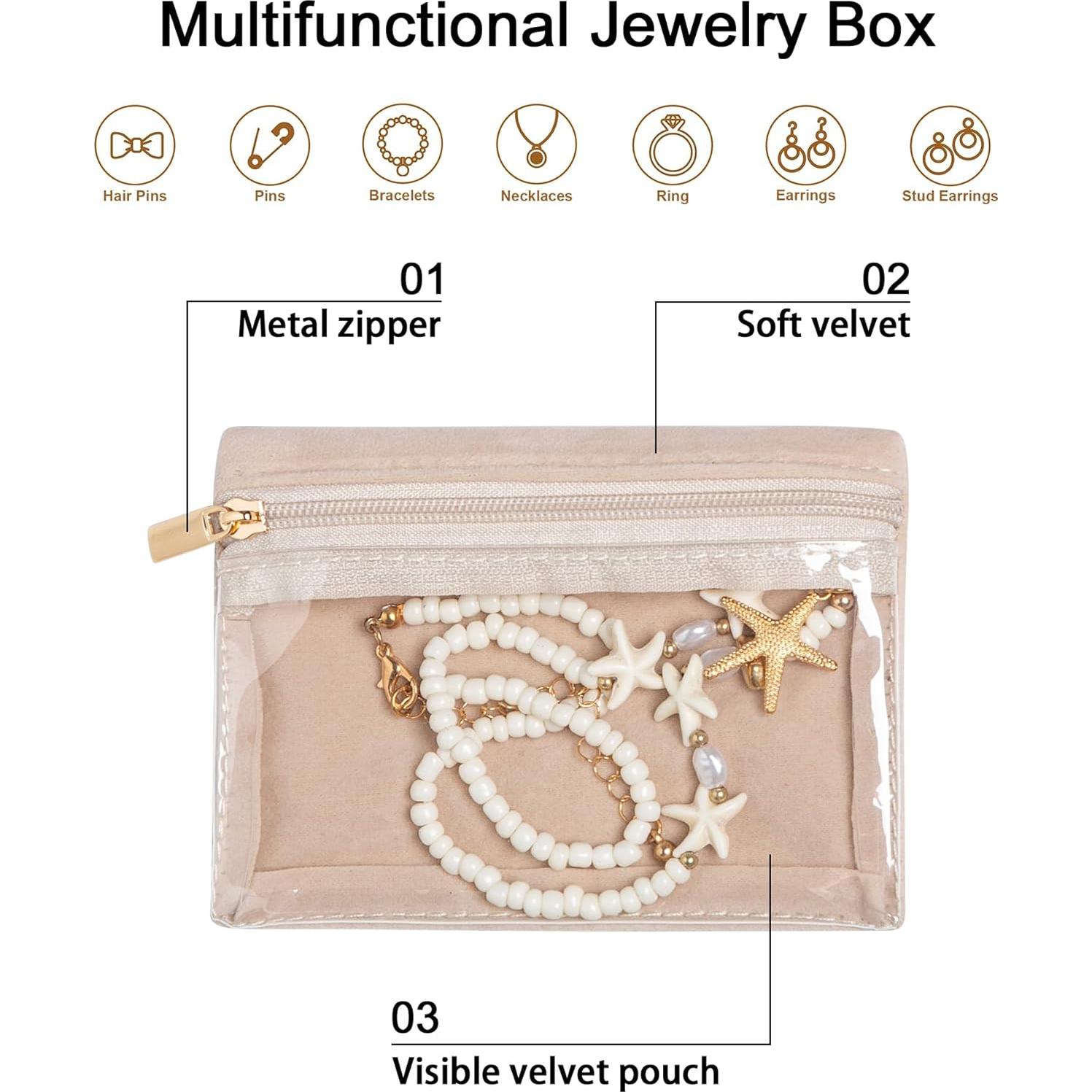 Organizador de Joyería de Viaje Frebeauty, 6 Piezas Terciopelo