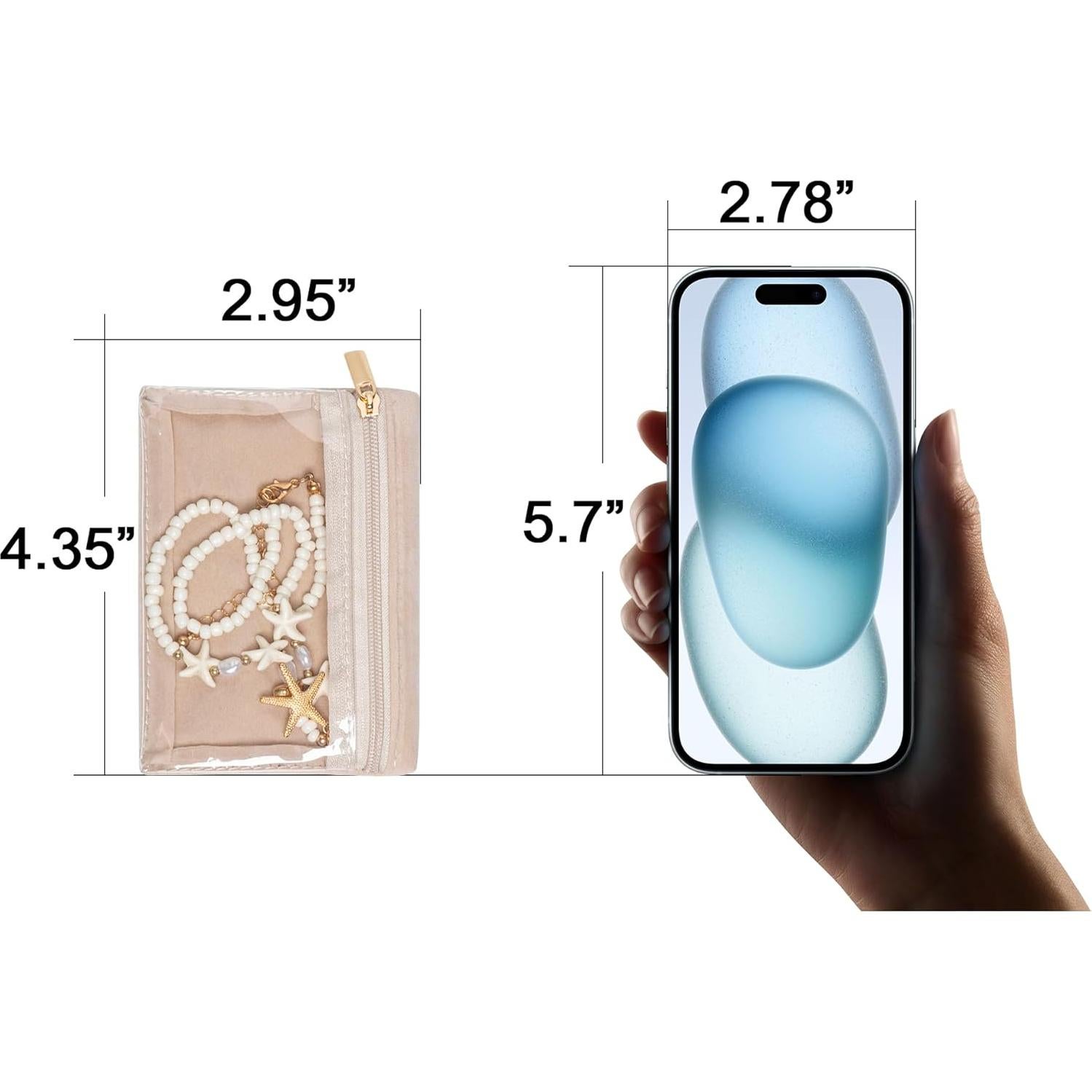 Organizador de Joyería de Viaje Frebeauty, 6 Piezas Terciopelo