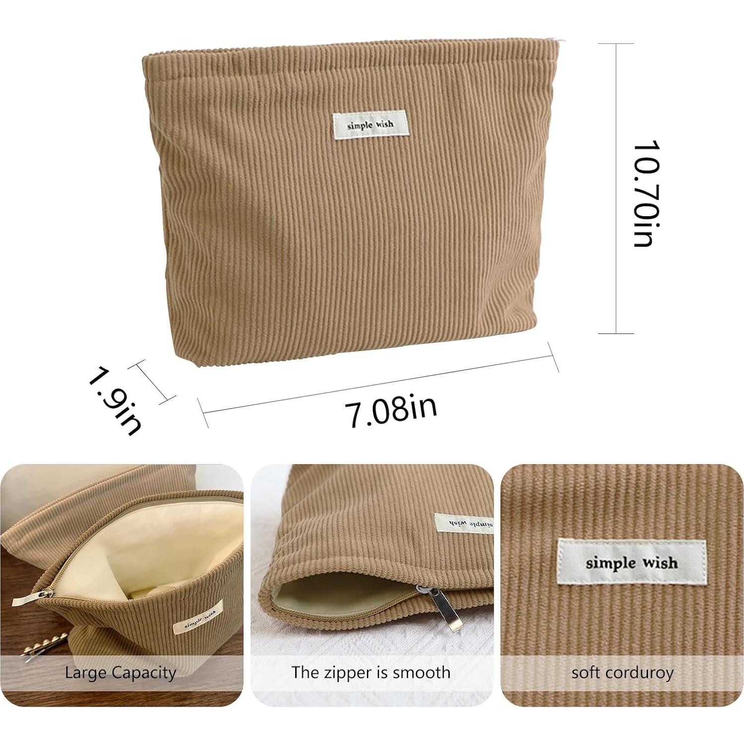 Bolsa de Maquillaje Wudygirl Camel 27.3x19.1cm Doble Capa