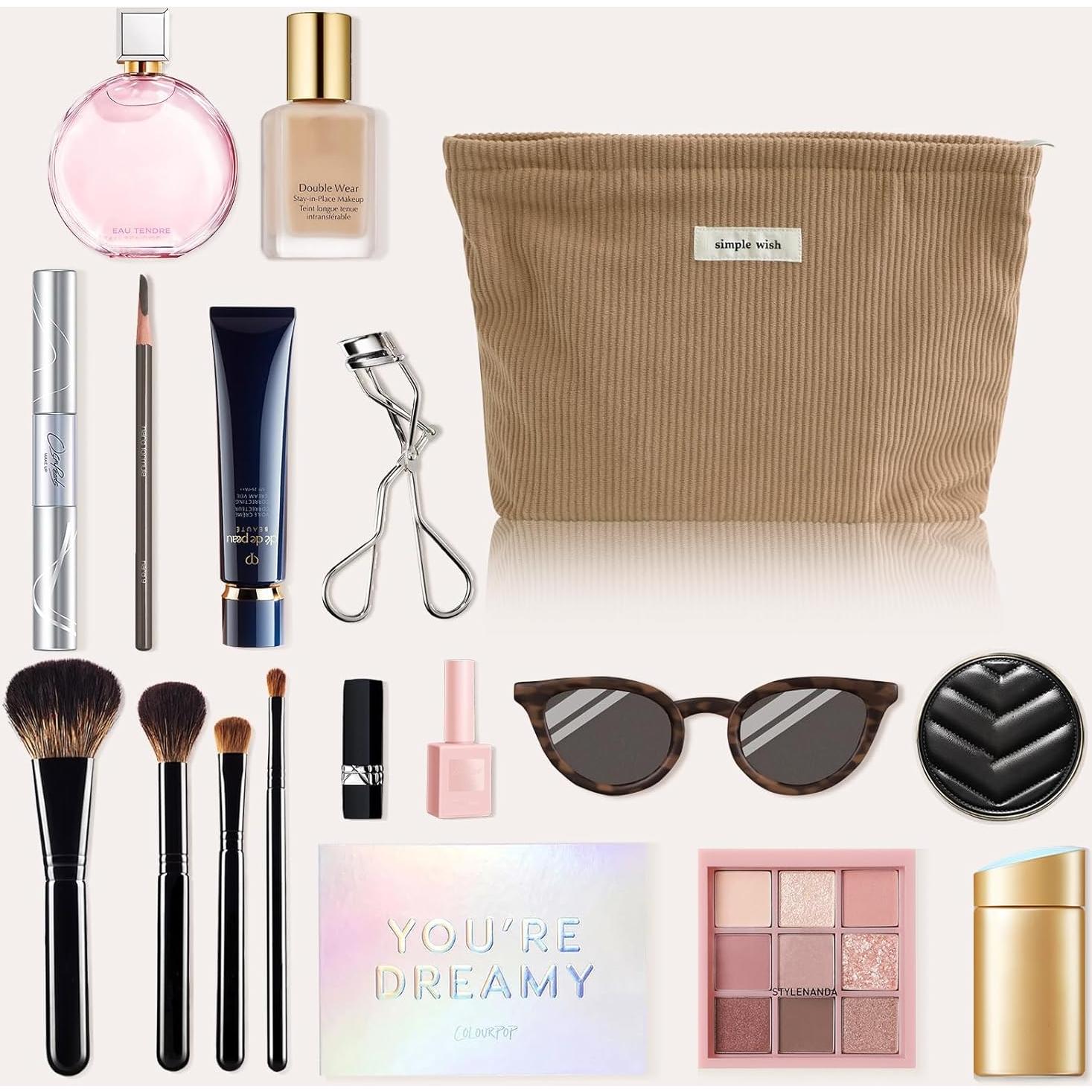 Bolsa de Maquillaje Wudygirl Camel 27.3x19.1cm Doble Capa