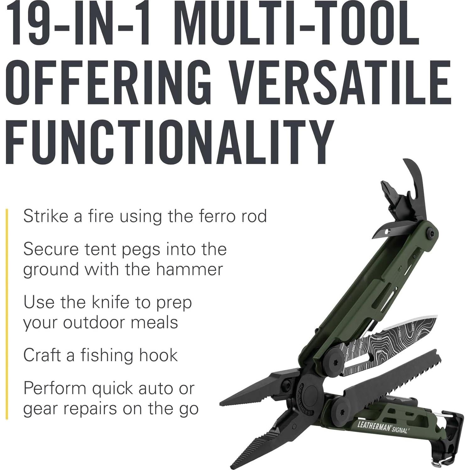Multi-herramienta LEATHERMAN Signal 19 en 1 para Camping