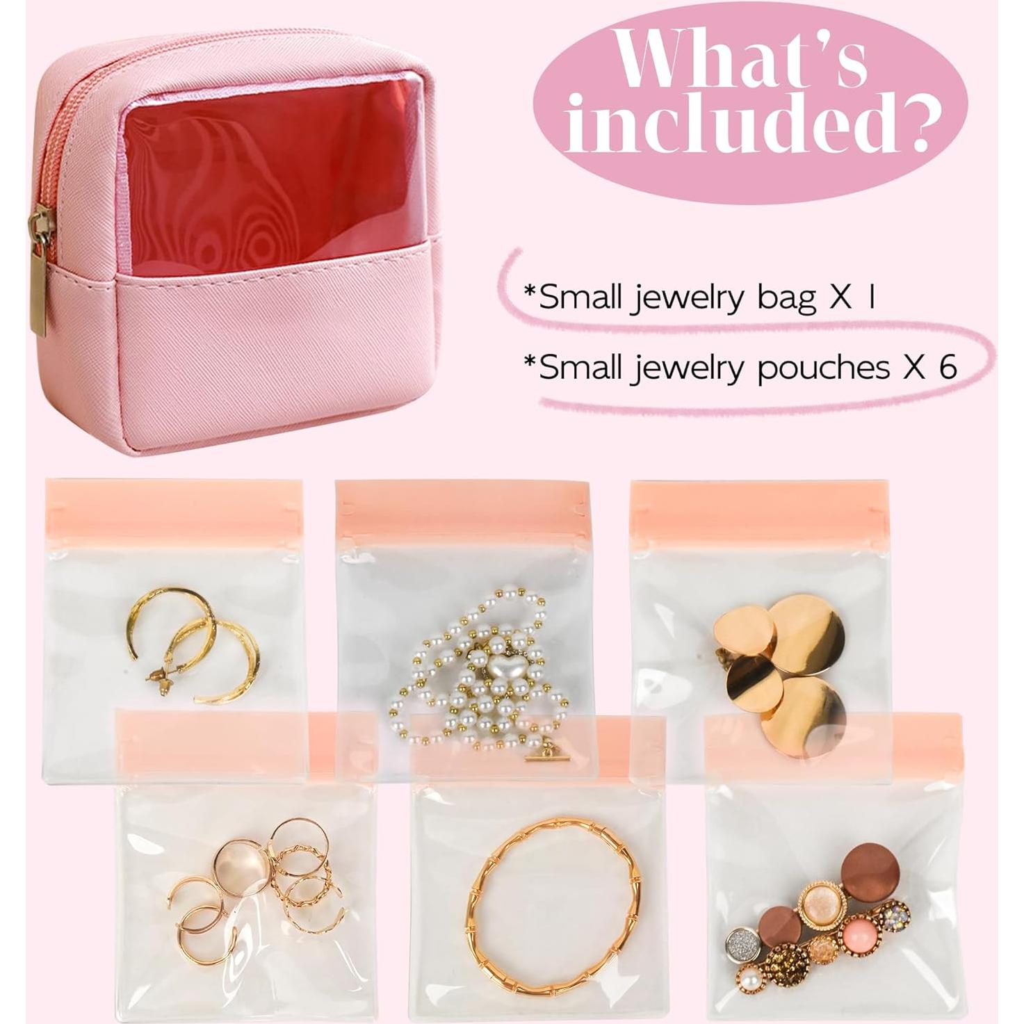 Estuche de Joyería de Viaje LingLingo Rosa 6 Compartimentos