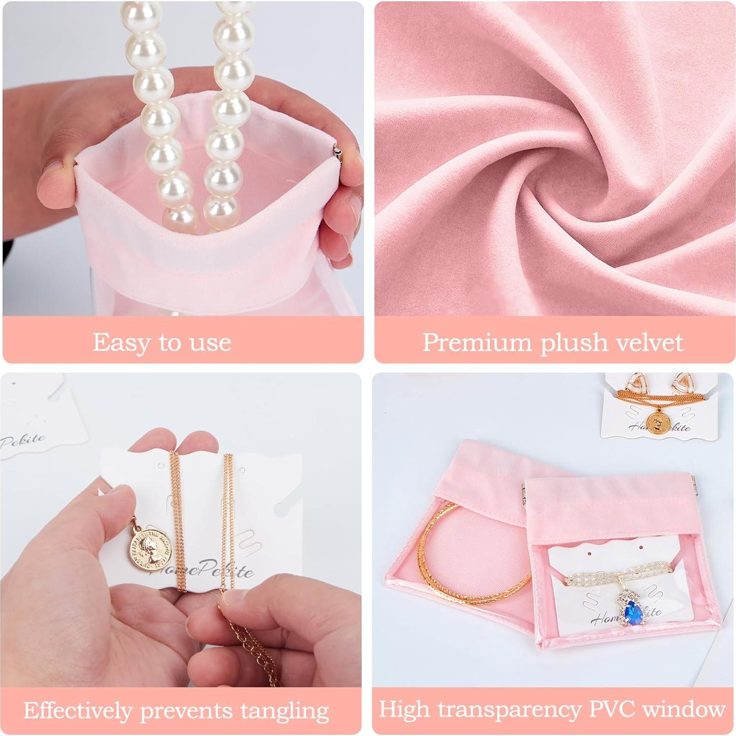 6 Bolsas de Joyería de Viaje HomePekite Rosa Organizador