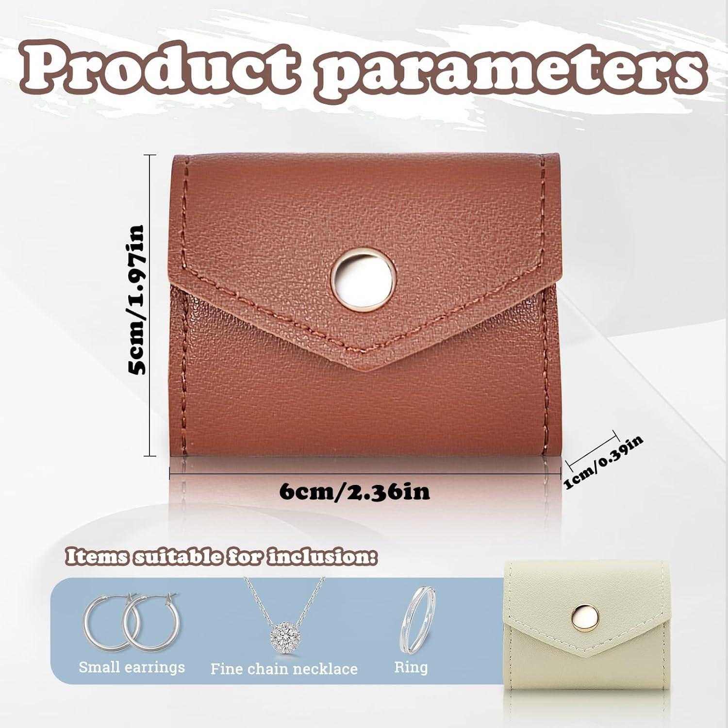 Mini Bolsa de Joyas de Viaje AfitLulu Plegable Marrón