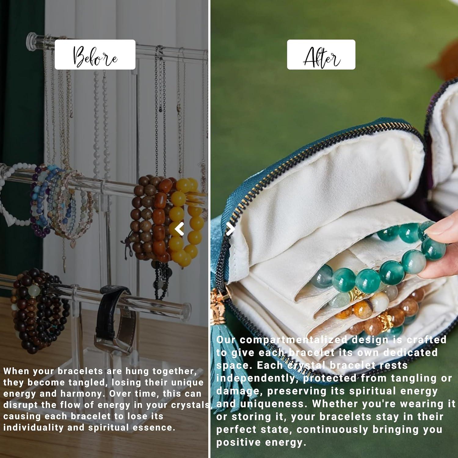 Estuche de Joyería CHIMORY Azul Pavo Real Compacto 7 Compartimentos