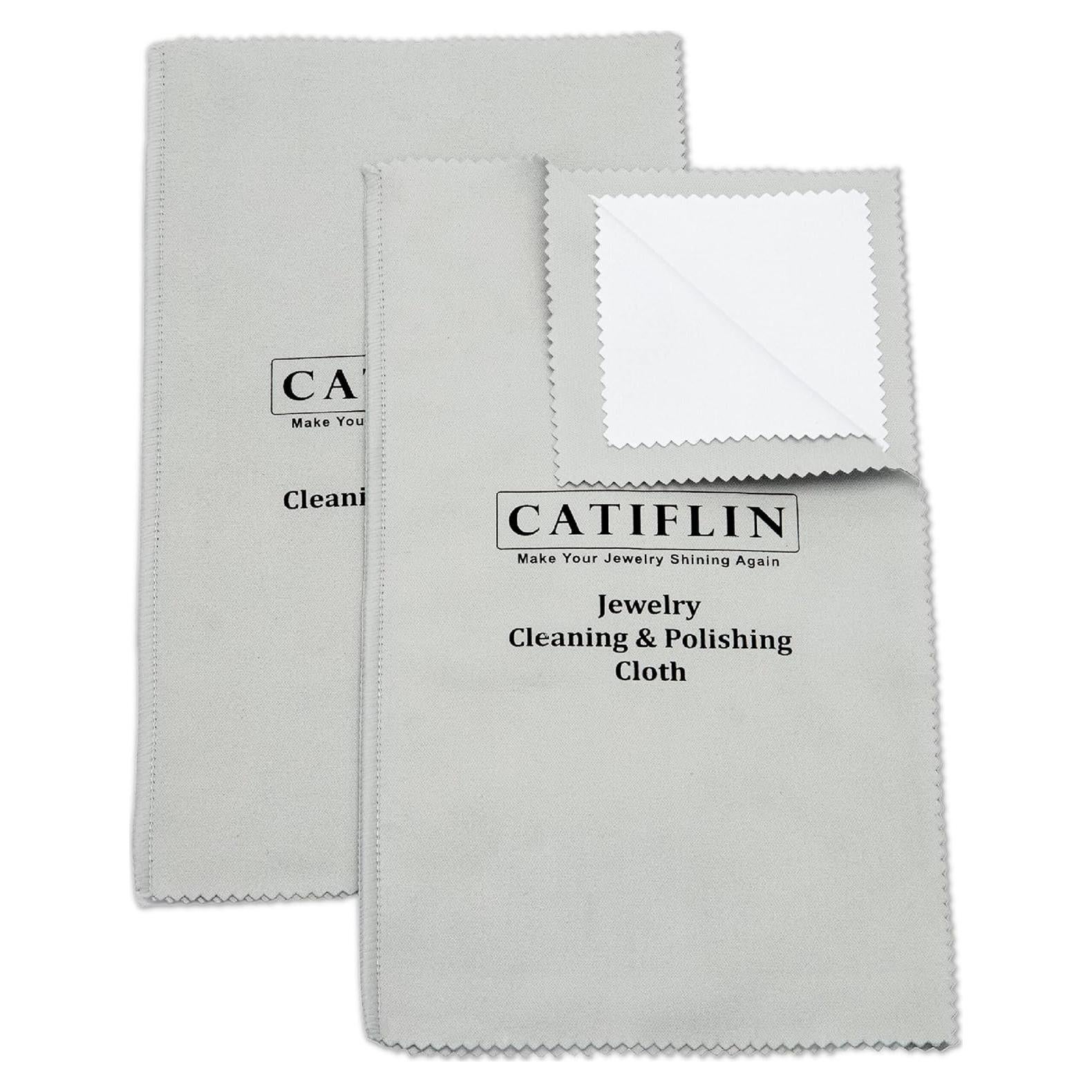 Paño de Limpieza de Joyería CATFILIN 2 Piezas 100% Algodón