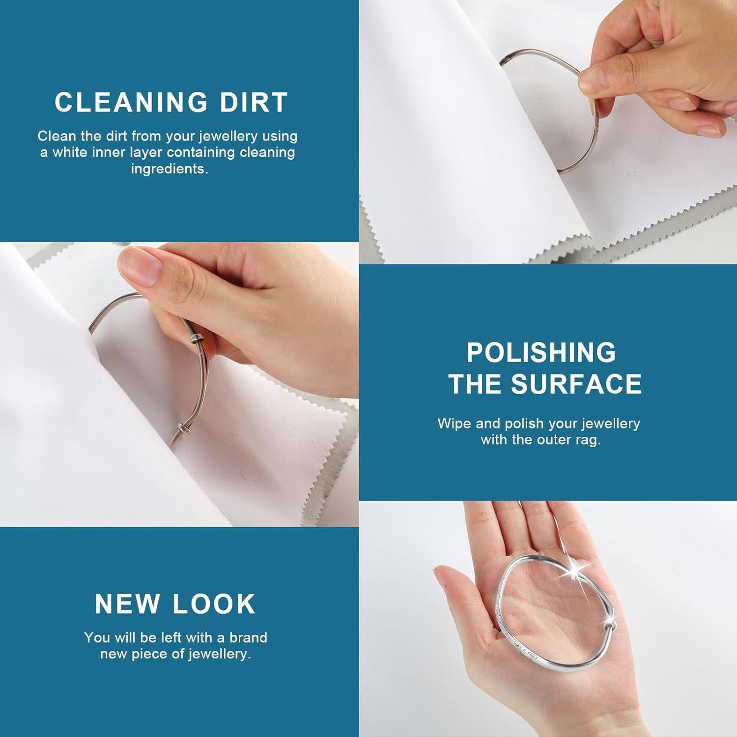 Paquete de 3 Paños de Limpieza de Joyería Phinus 25.4x30.5cm