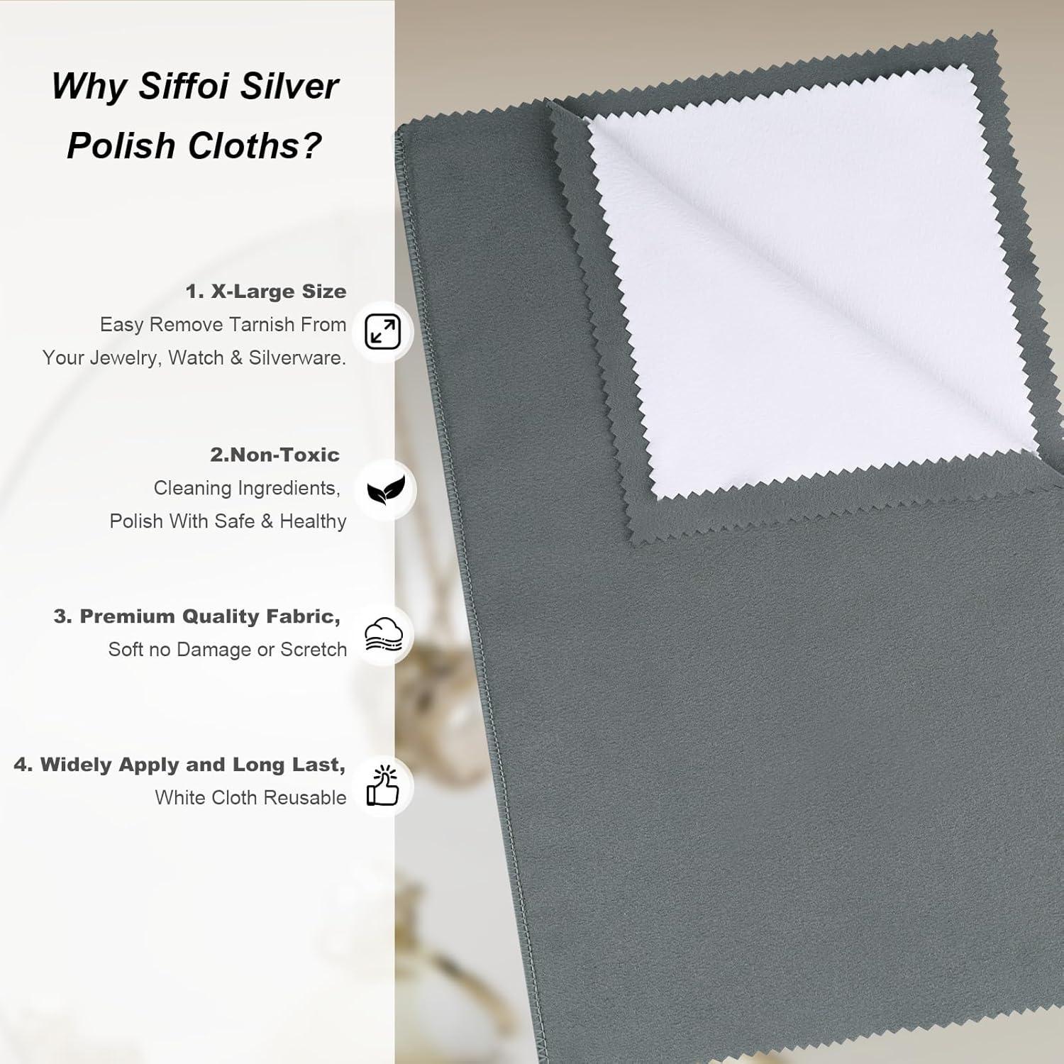 Paquete de 2 Paños de Limpieza SIFFOI X Grande para Joyería