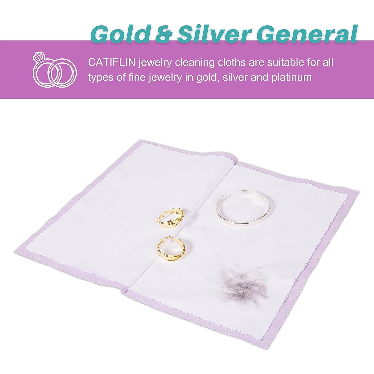 Paños de Limpieza de Joyería CATIFLIN 3 Piezas 30.5x25.4cm