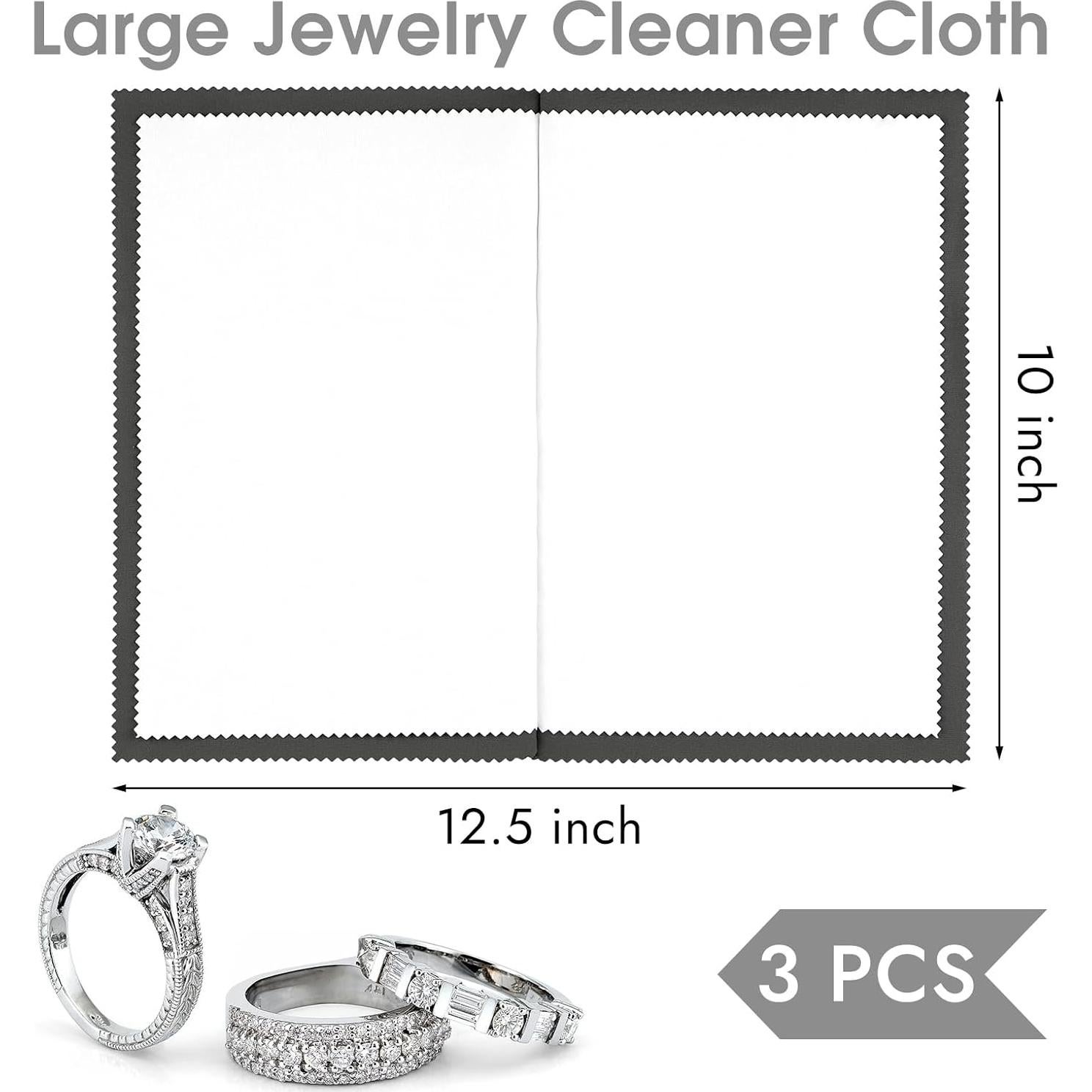 Paño de Pulido de Plata PEASUG 3 Pcs 25.4x31.75 cm Suave