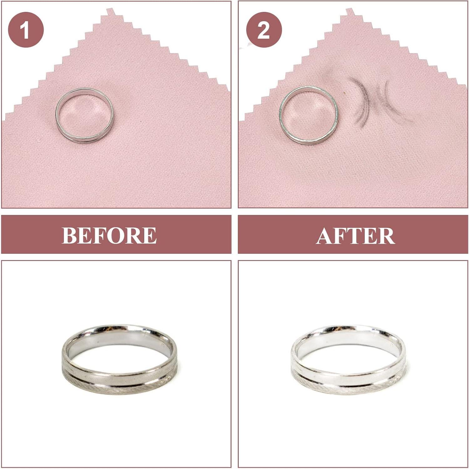 Paño de Limpieza de Joyería Point-Ring 120 Piezas Rosa 8x8cm