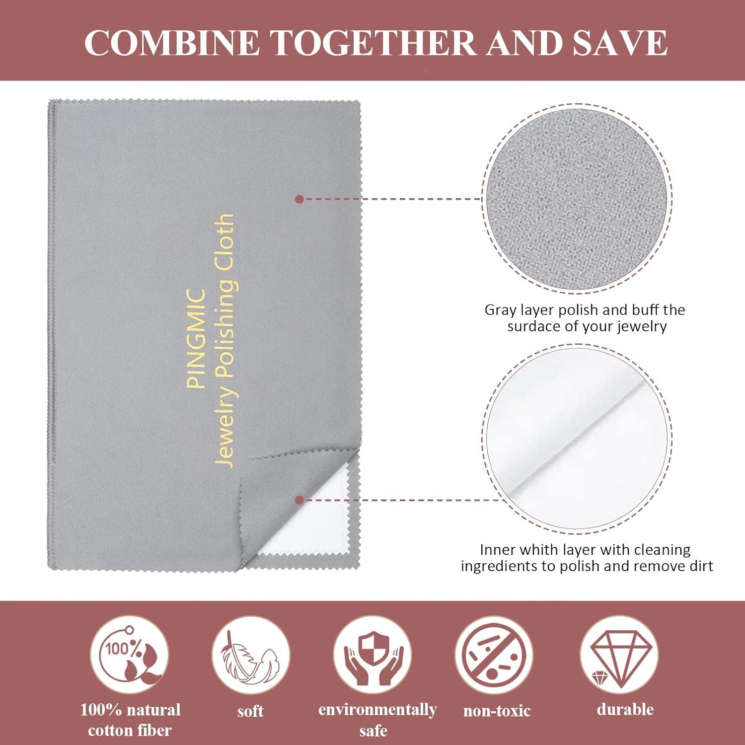Paño de Limpieza de Joyería PINGMIC - 6 Piezas, Algodón