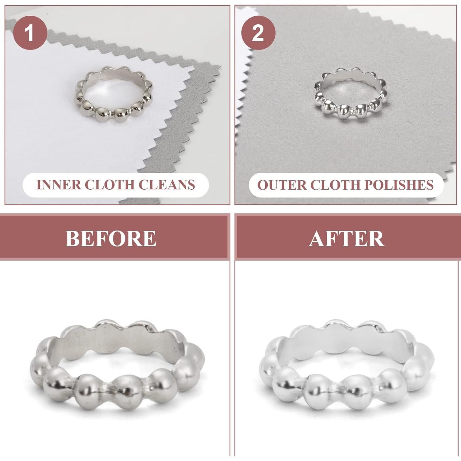 Paño de Limpieza de Joyería PINGMIC - 6 Piezas, Algodón