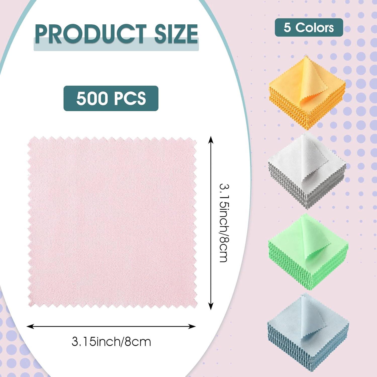 Paños de Limpieza de Joyería Hoteam 500 Pcs Microfibra