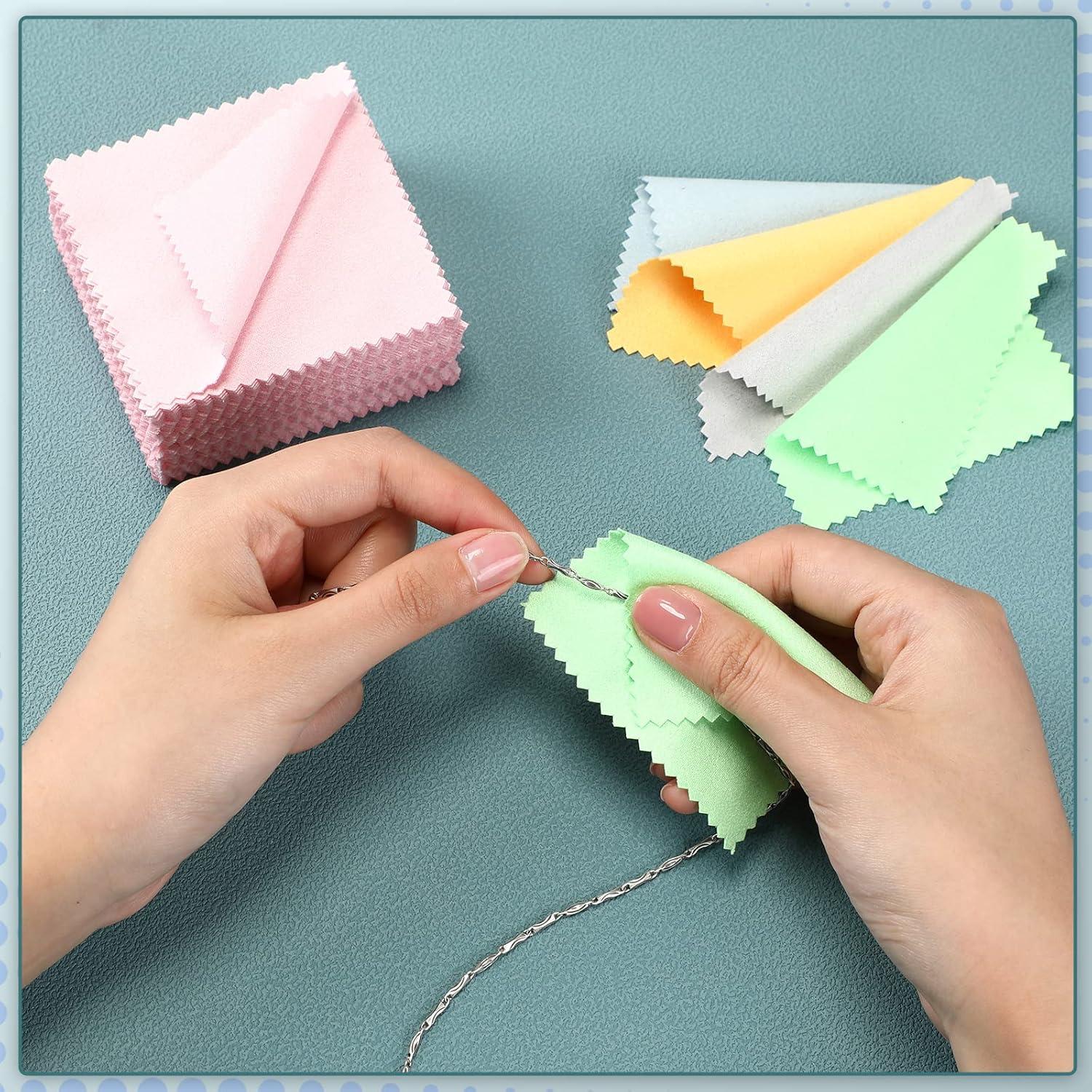 Paños de Limpieza de Joyería Hoteam 500 Pcs Microfibra