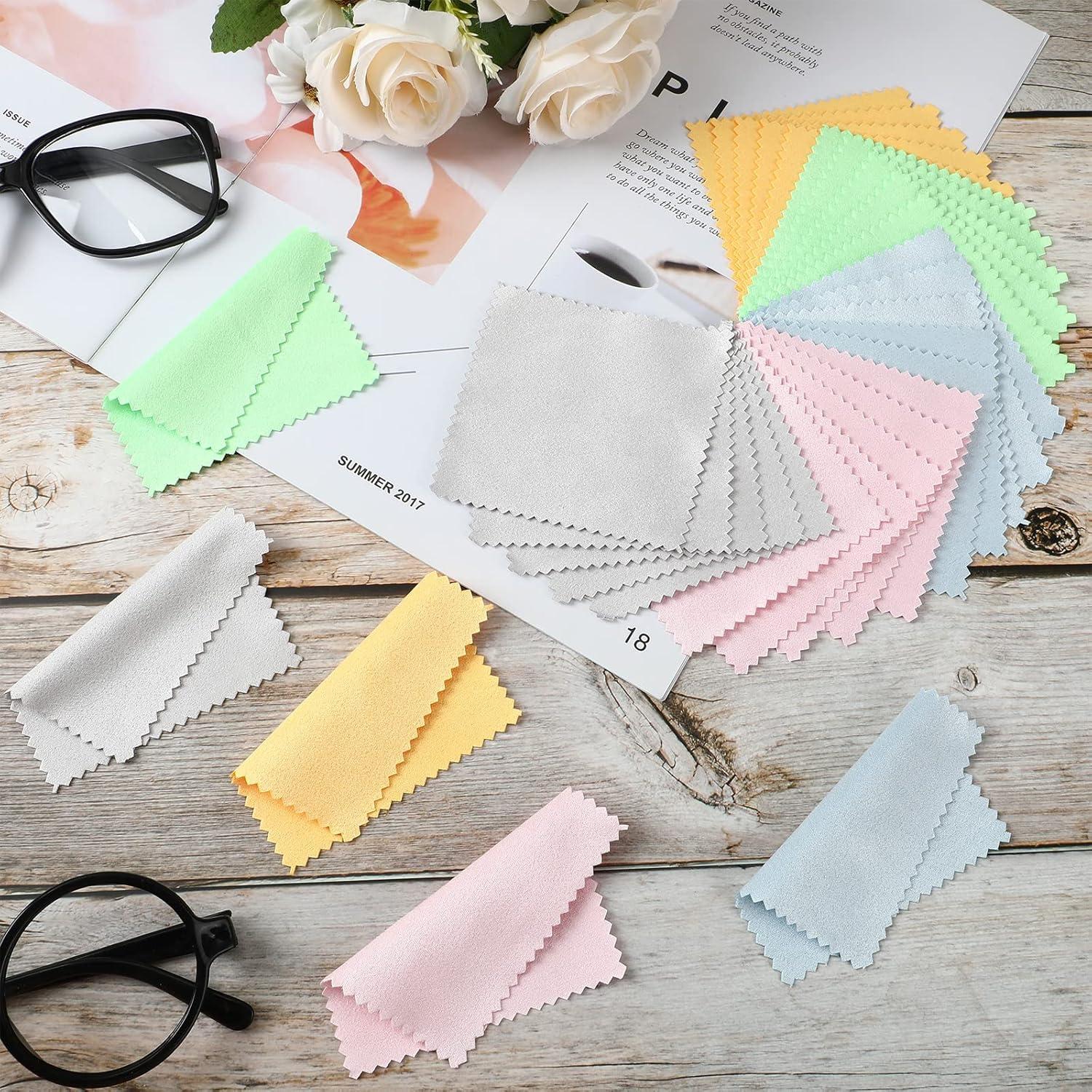 Paños de Limpieza de Joyería Hoteam 500 Pcs Microfibra