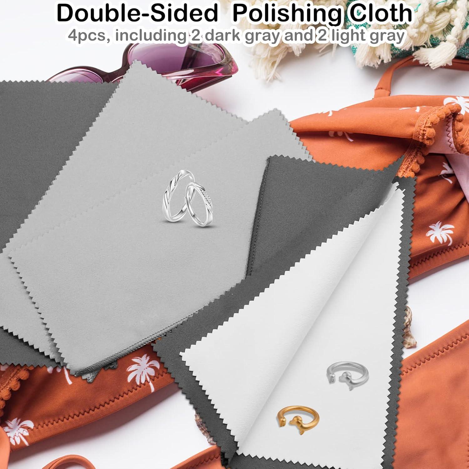 4 Paños de Pulido CANIPHA para Joyería - Microfibra Gris