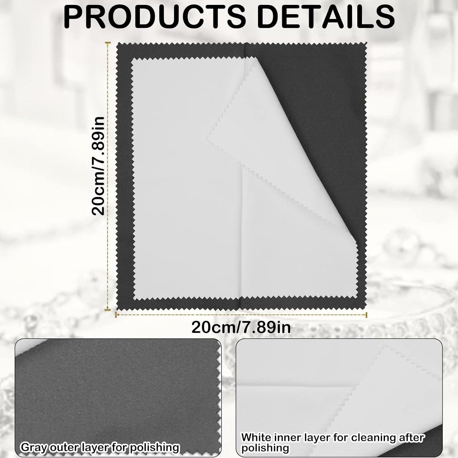 4 Paños de Pulido CANIPHA para Joyería - Microfibra Gris