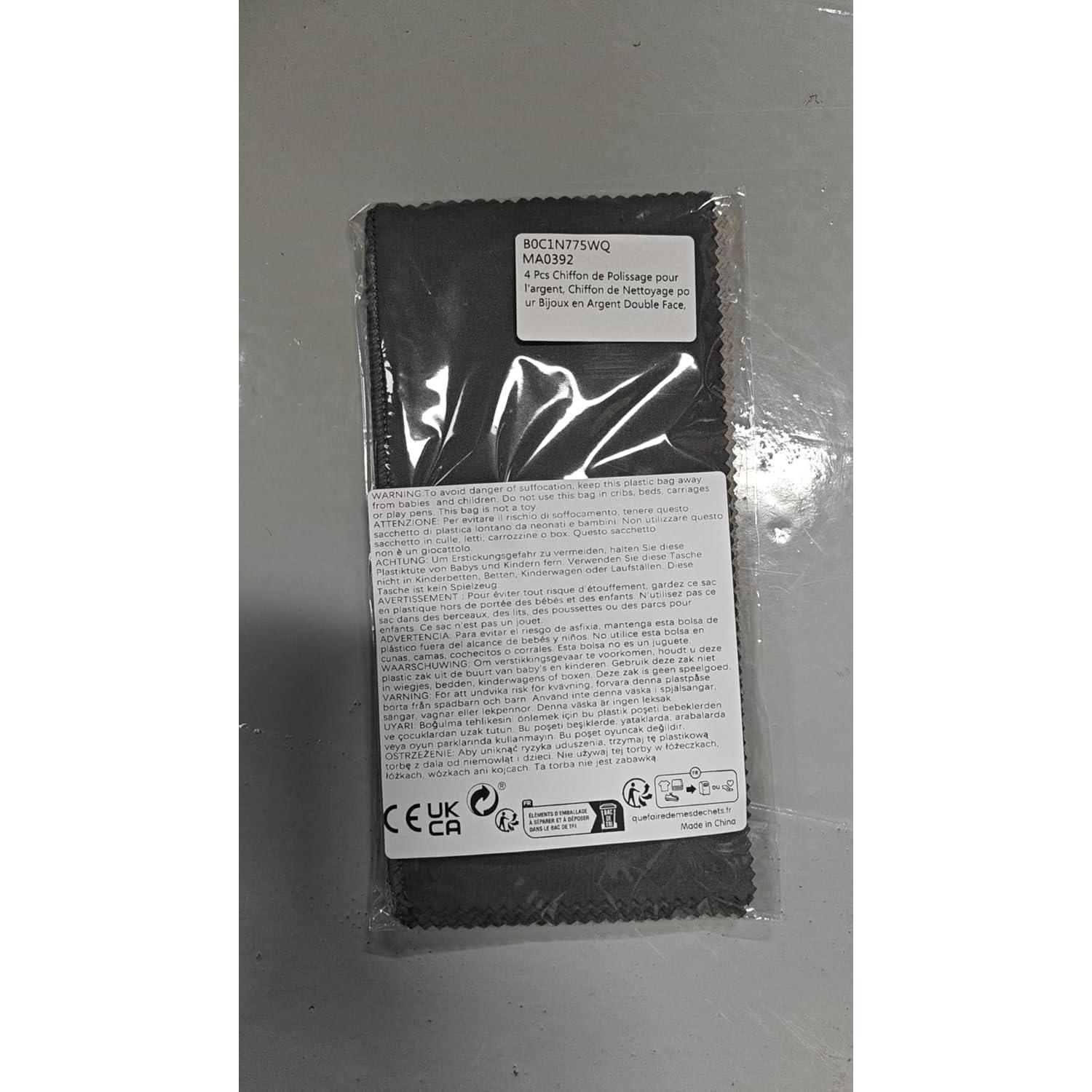 4 Paños de Pulido CANIPHA para Joyería - Microfibra Gris