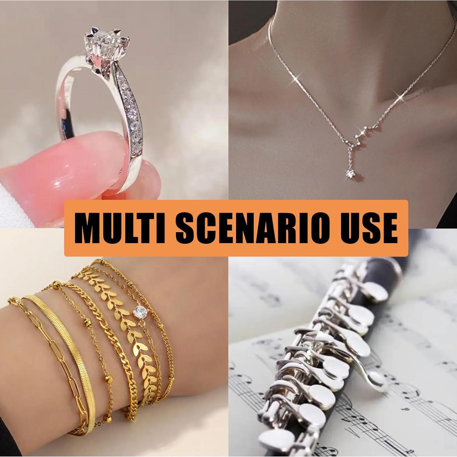 100 Paños de Limpieza de Joyería JAKOUE - 7.6x7.6cm Blancos