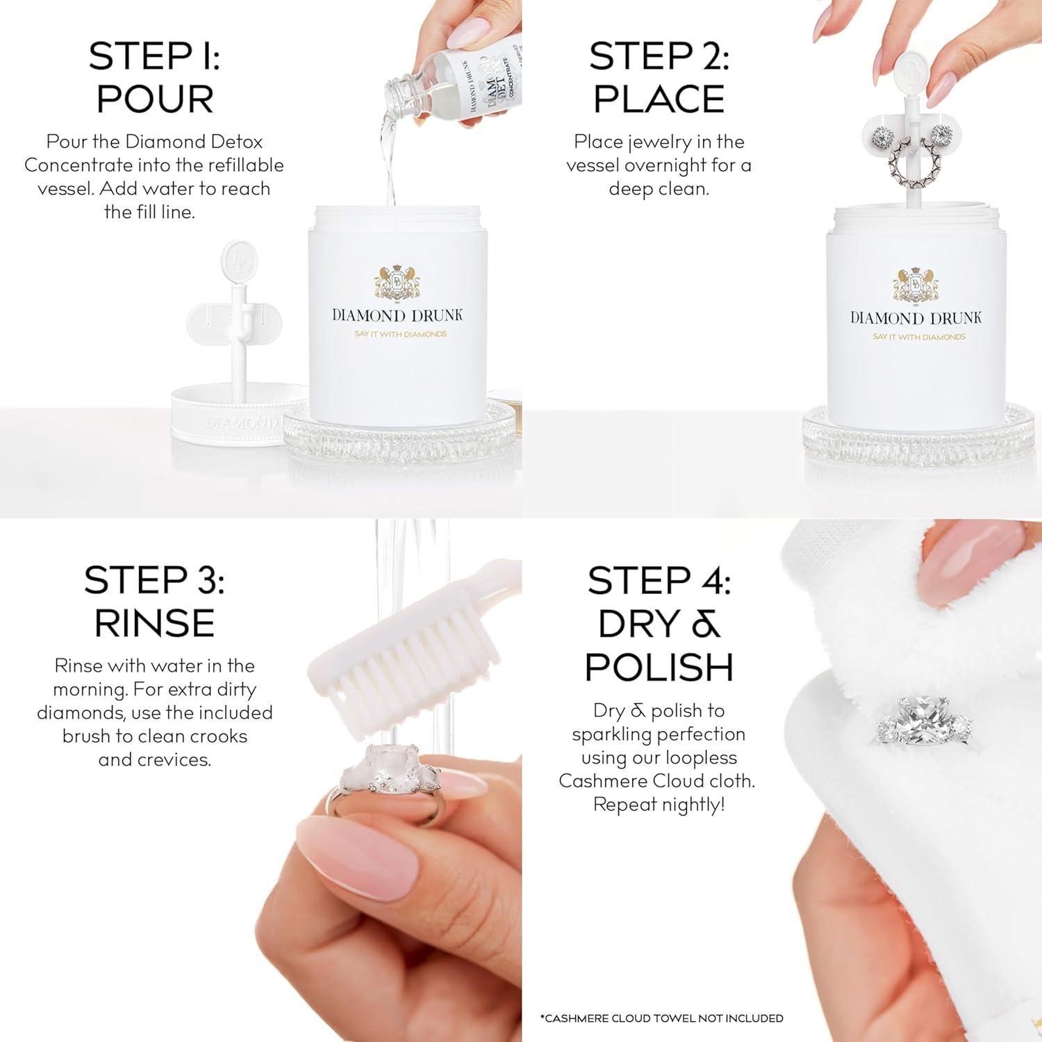 Kit de Limpieza de Joyería Fina Diamond Drunk - 2 Meses