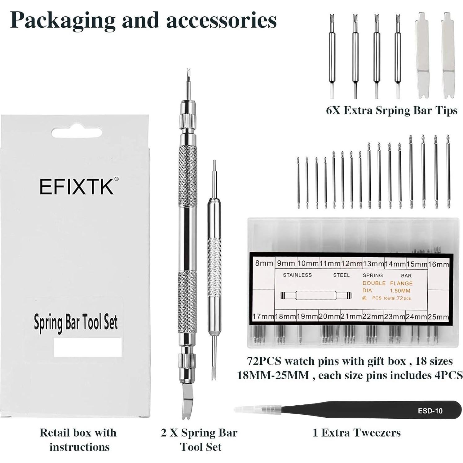 Juego de Herramientas para Correas de Reloj EFIXTK 80 en 1