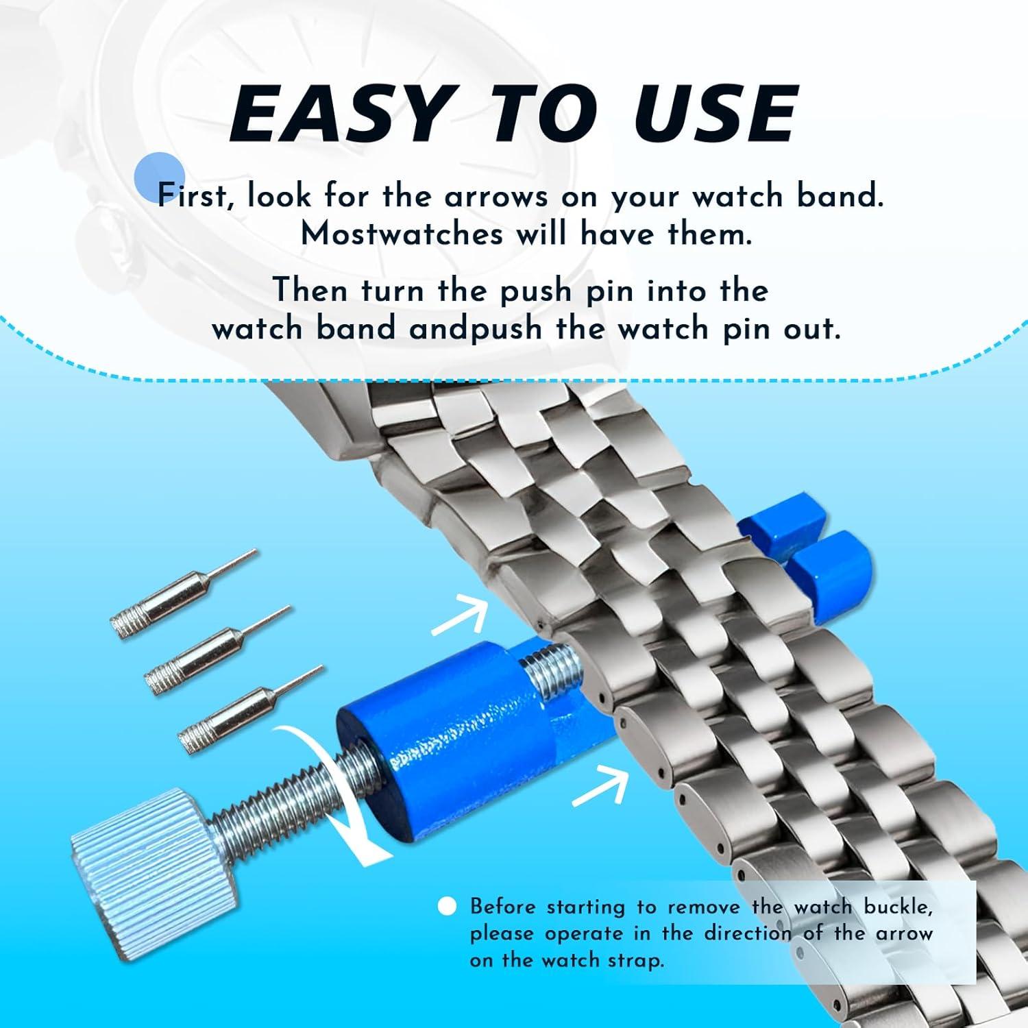 Kit de Eliminación de Eslabones de Reloj NJDRWH 3-en-1 Aluminio