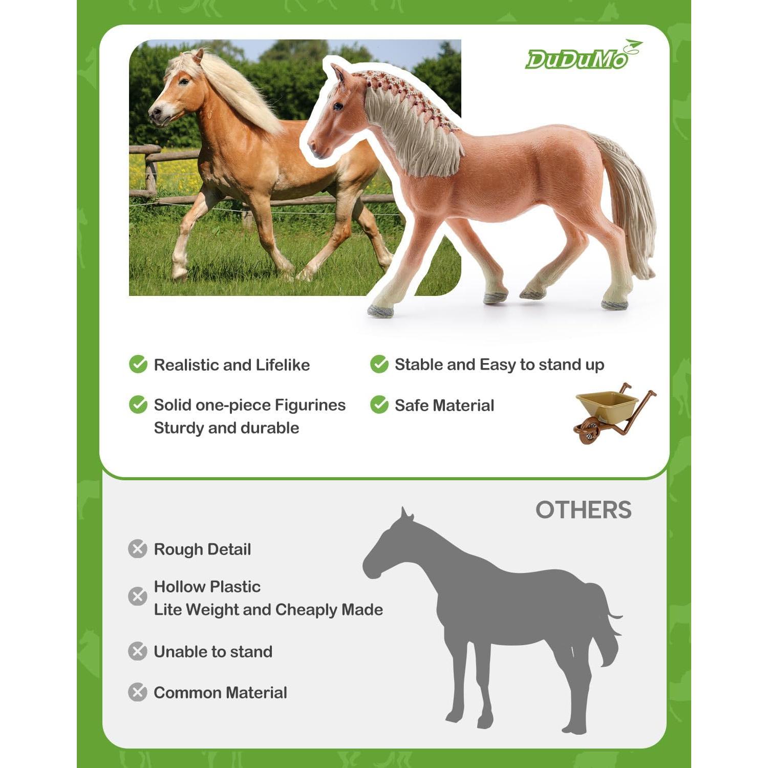 Juego de Establo de Caballos DuDuMo con 3 Caballos y 2 Jinetes