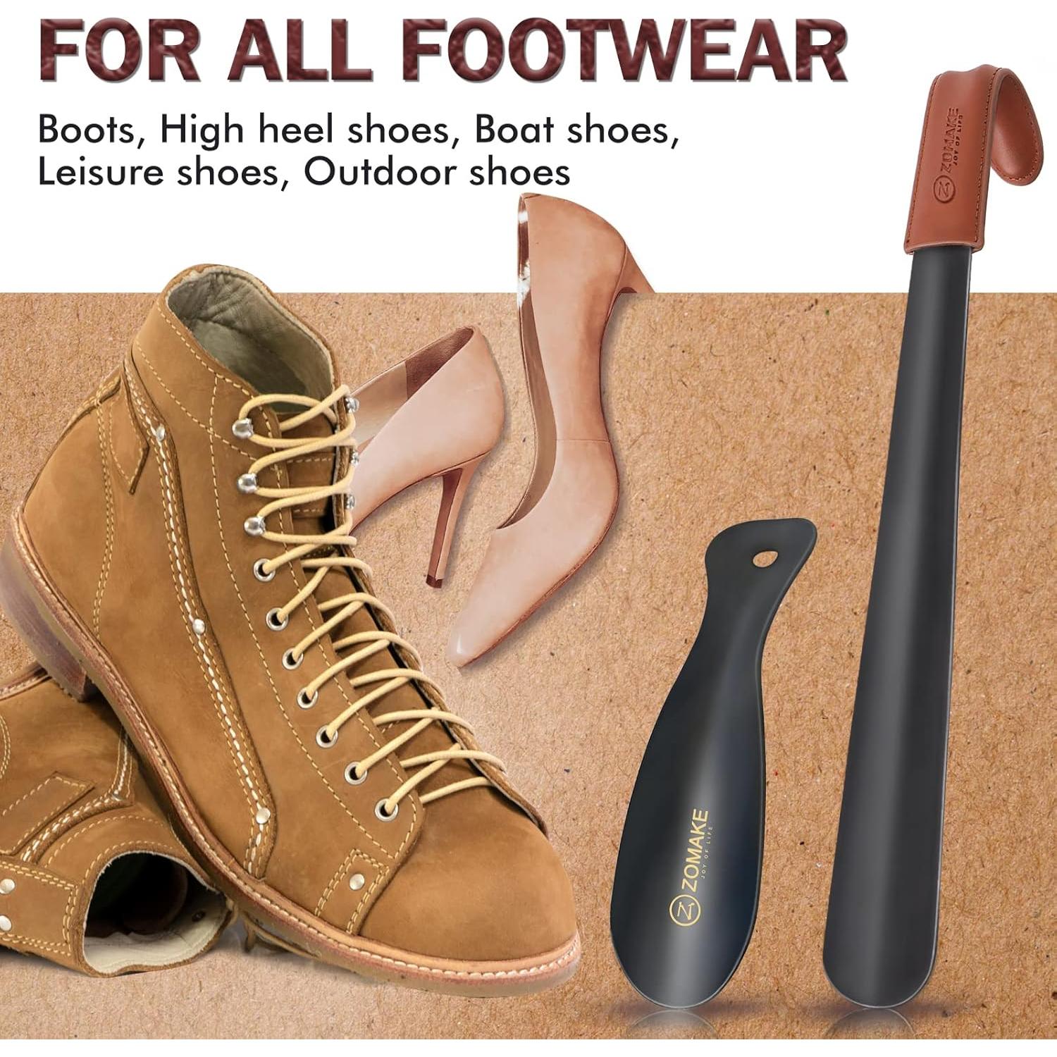 Cuerno de Zapato de Metal ZOMAKE 2 Piezas 43.2 cm y 19 cm